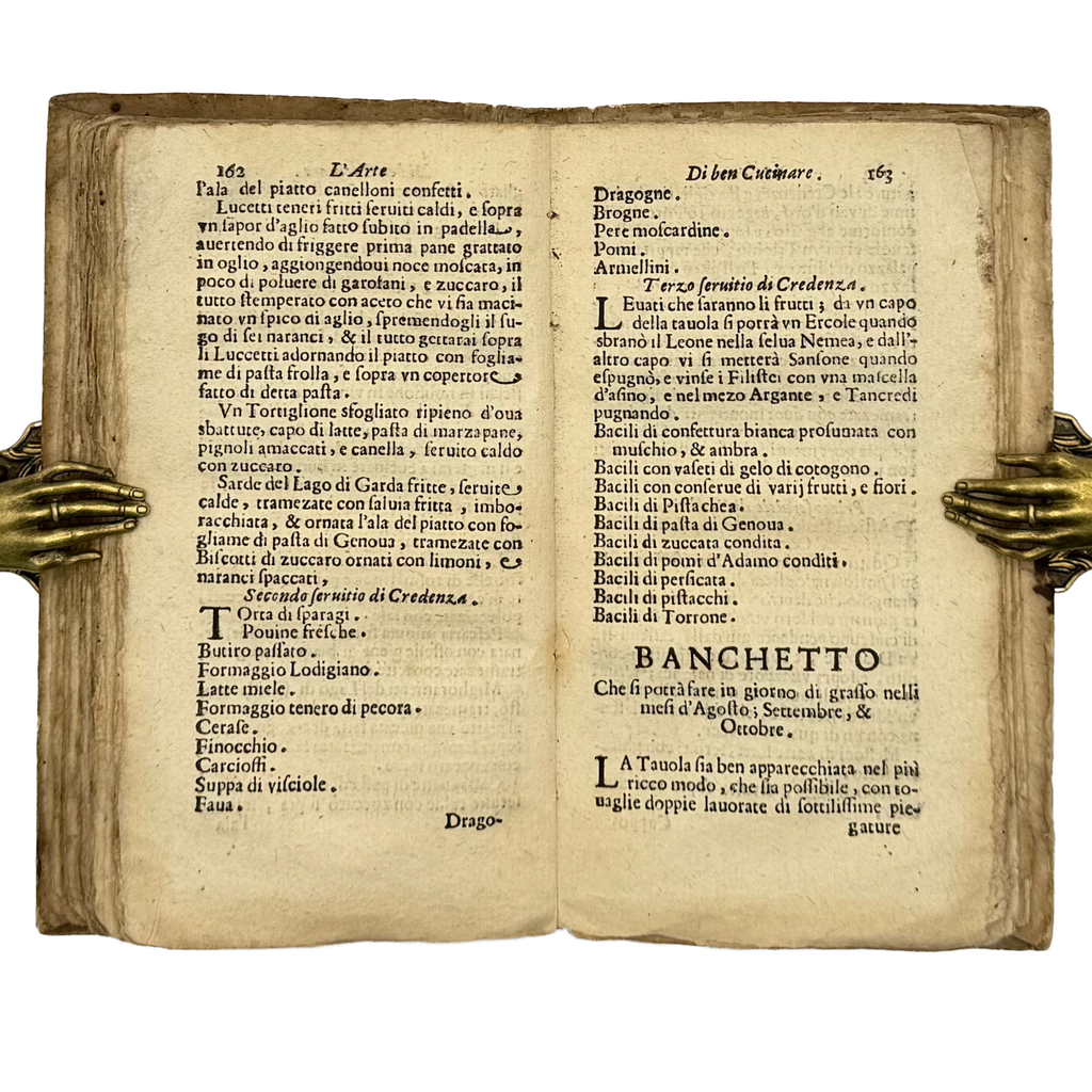 L'Arte Di Ben Cucinare by Stefani, Bartolomeo, a rare selected detail of the 1677 - gastronomy book.