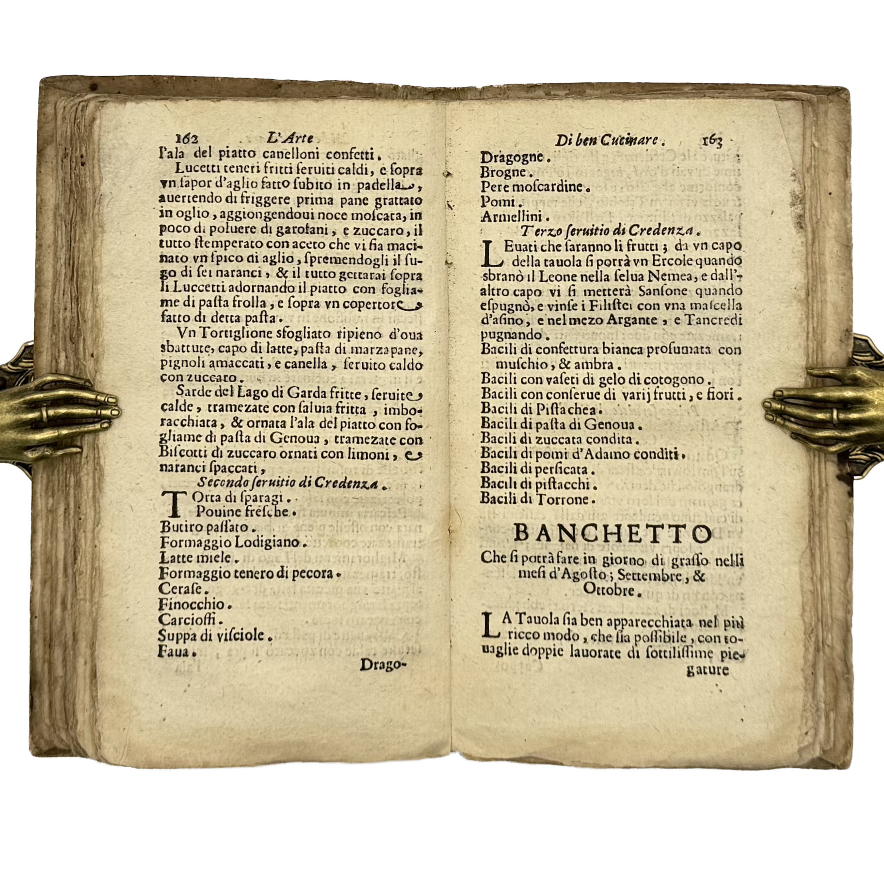 L'Arte Di Ben Cucinare by Stefani, Bartolomeo, a rare selected detail of the 1677 - gastronomy book.