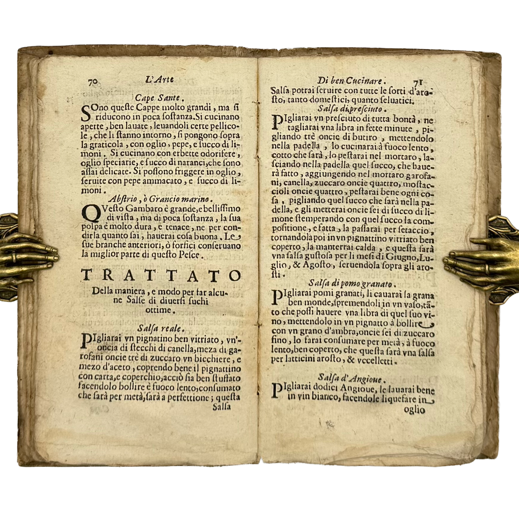 L'Arte Di Ben Cucinare by Stefani, Bartolomeo, a rare interior highlight of the 1677 - gastronomy book.