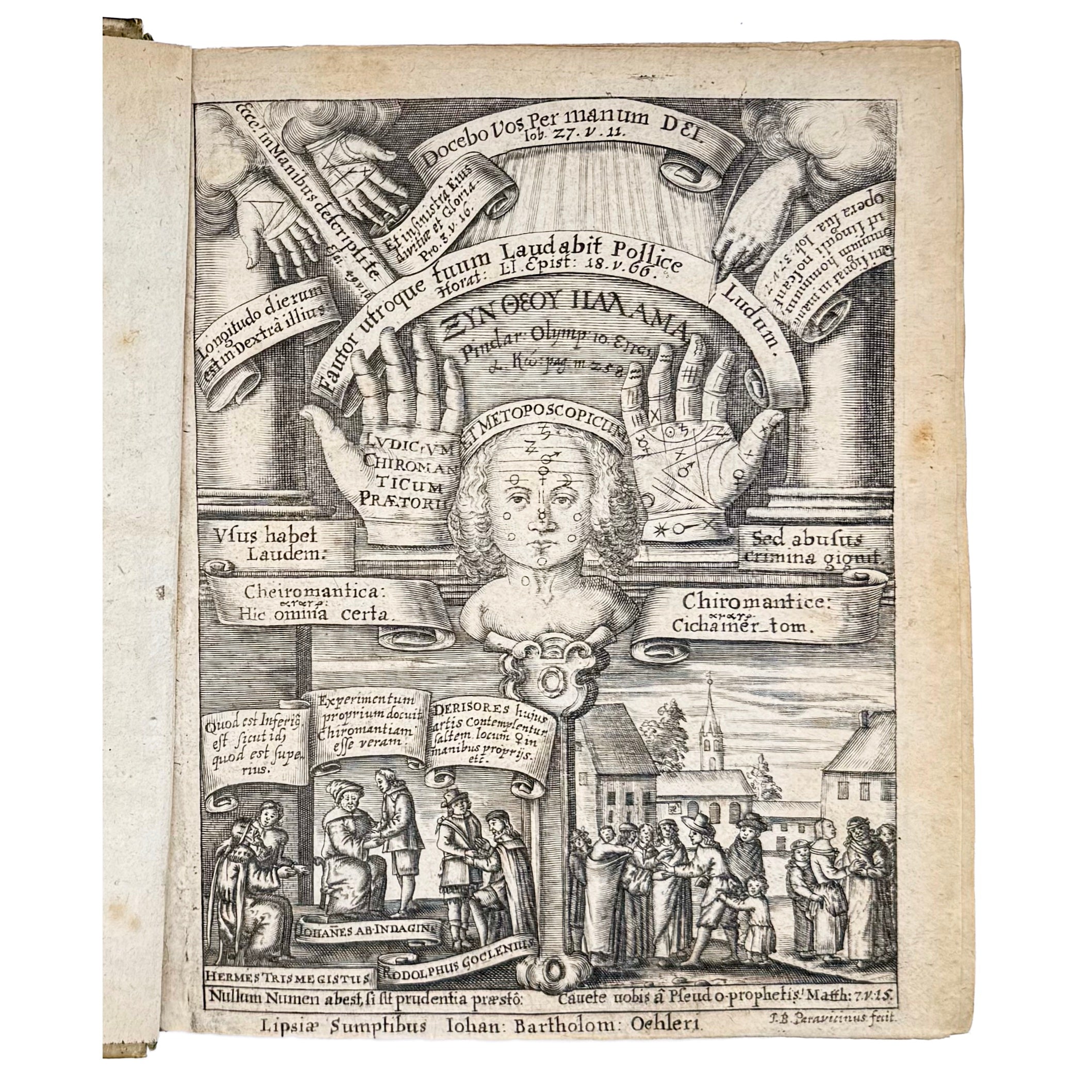 Ludicrum Chiromanticum Praetorii by Praetorius, Johannes, a rare illustrated detail of the 1661 - curiosa & occulta book.