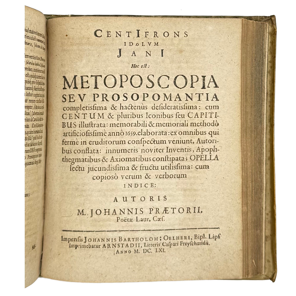 Ludicrum Chiromanticum Praetorii by Praetorius, Johannes, a rare fascinating view of the 1661 - curiosa & occulta book.
