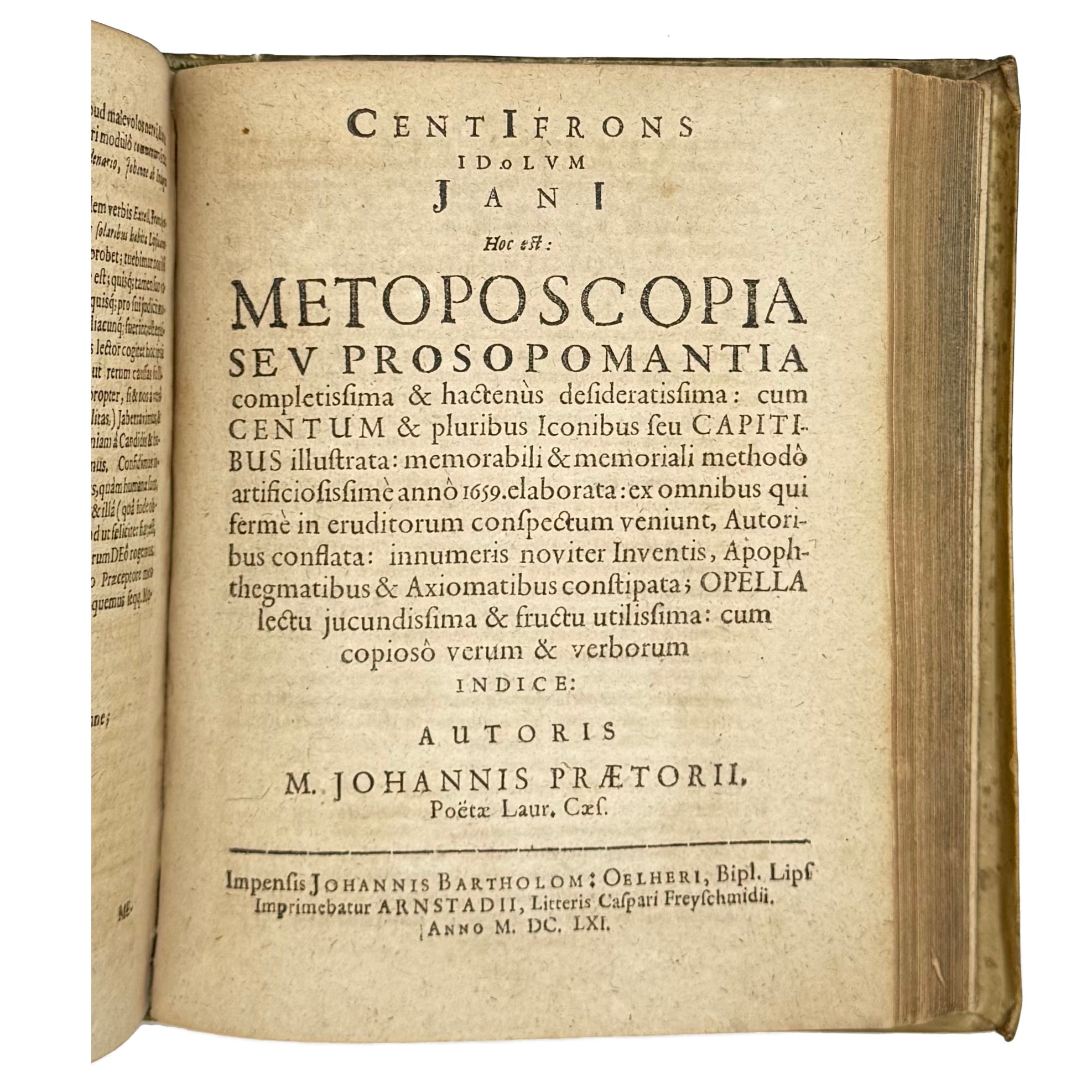 Ludicrum Chiromanticum Praetorii by Praetorius, Johannes, a rare fascinating view of the 1661 - curiosa & occulta book.