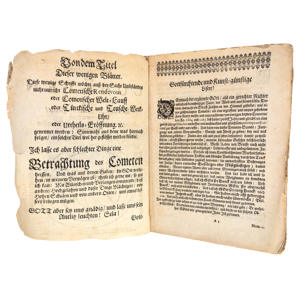 Christmässige Betrachtung des Cometen im Aprili Anno 1677