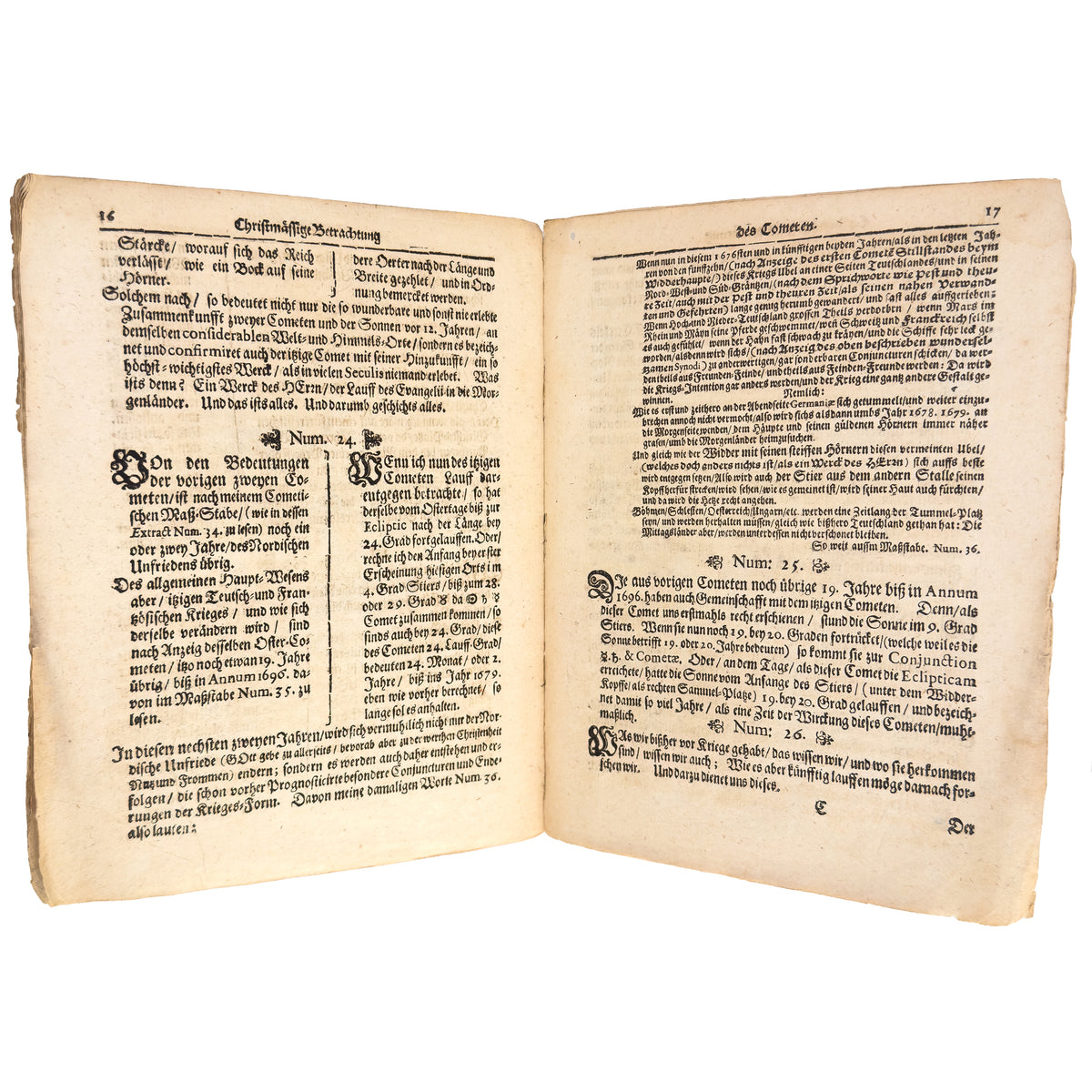 Christmässige Betrachtung des Cometen im Aprili Anno 1677