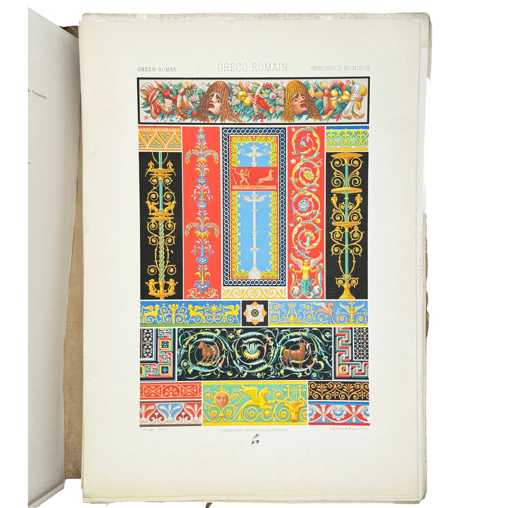 L'Ornement Polychrome by Racinet, Auguste, a rare interesting detail of the 1869 - illustrated book.