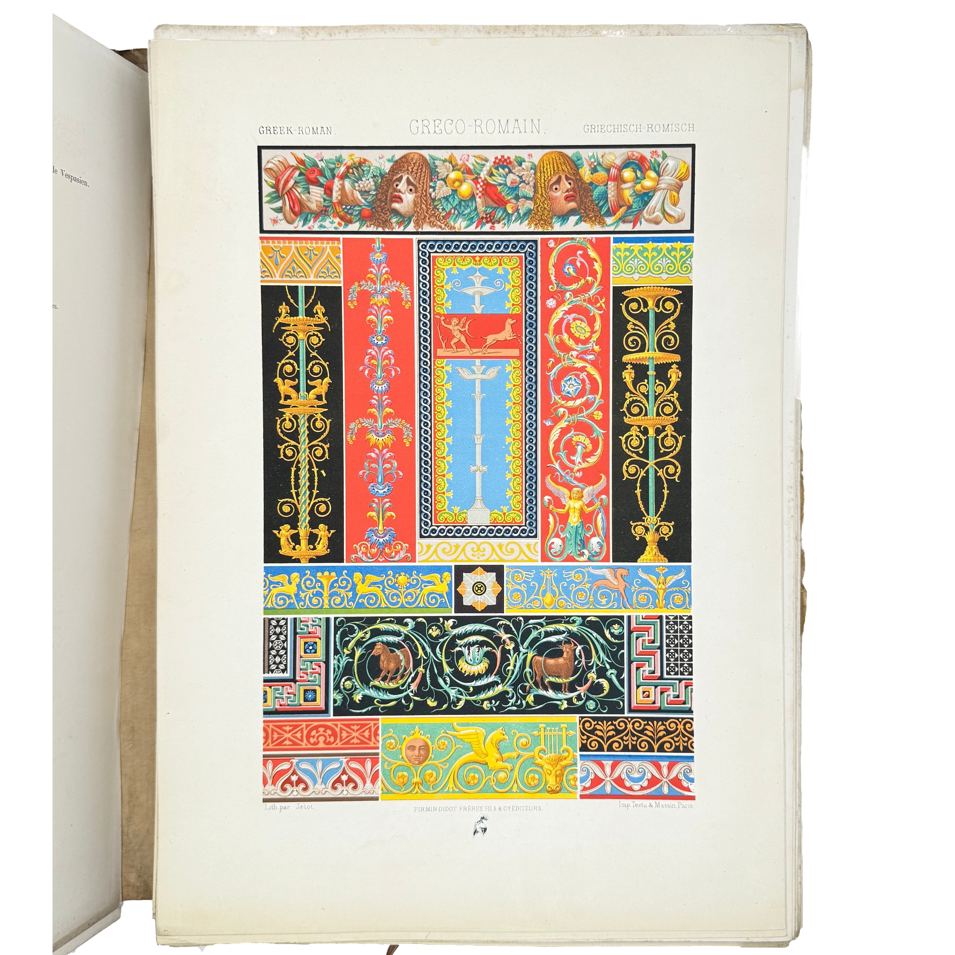 L'Ornement Polychrome by Racinet, Auguste, a rare interesting detail of the 1869 - illustrated book.