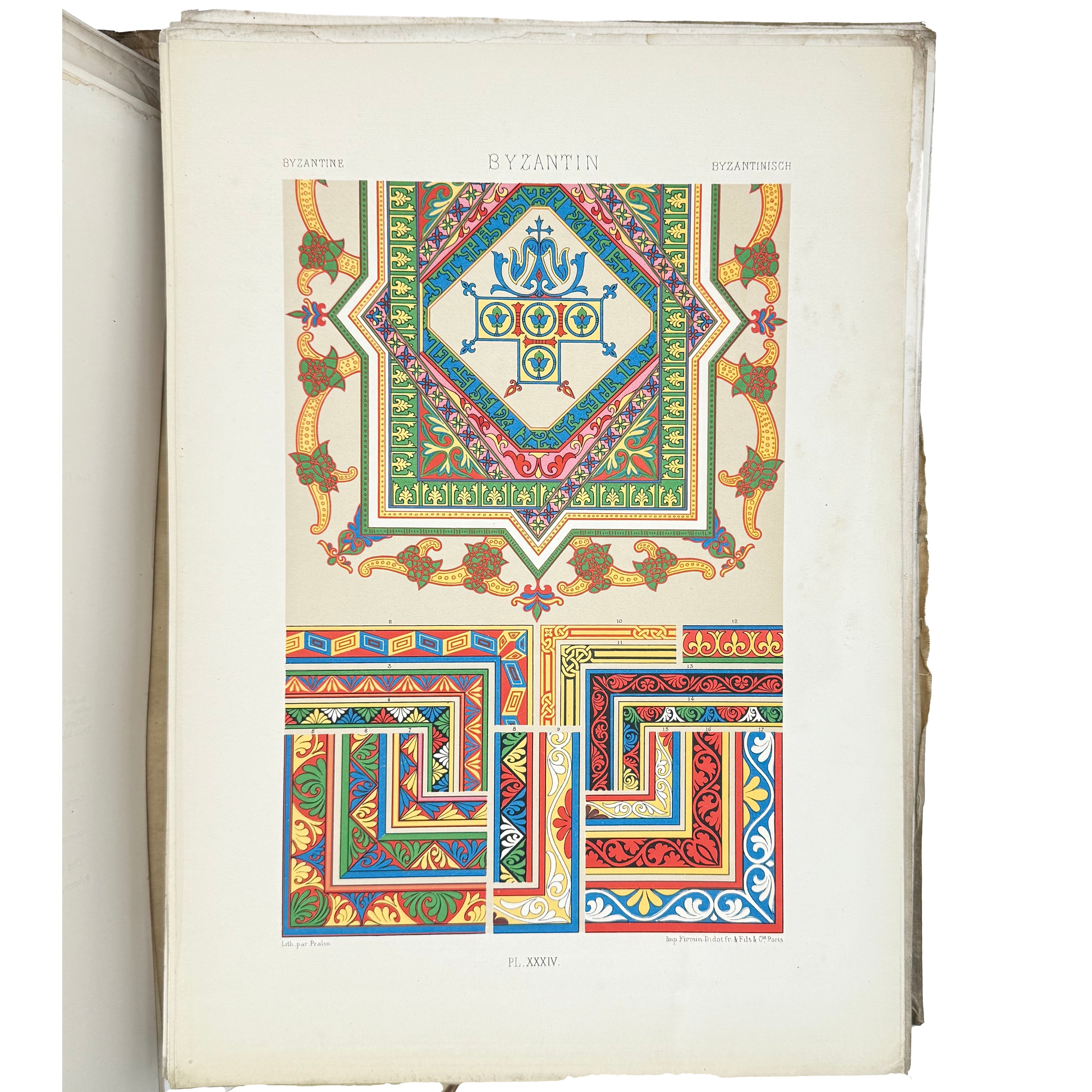 L'Ornement Polychrome by Racinet, Auguste, a rare view of the 1869 - illustrated book.