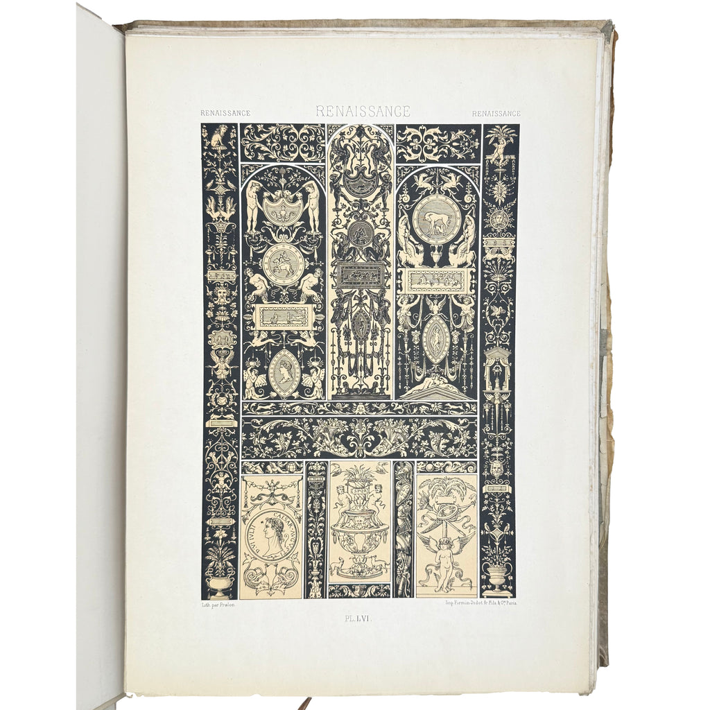 L'Ornement Polychrome by Racinet, Auguste, a rare representative view of the 1869 - illustrated book.