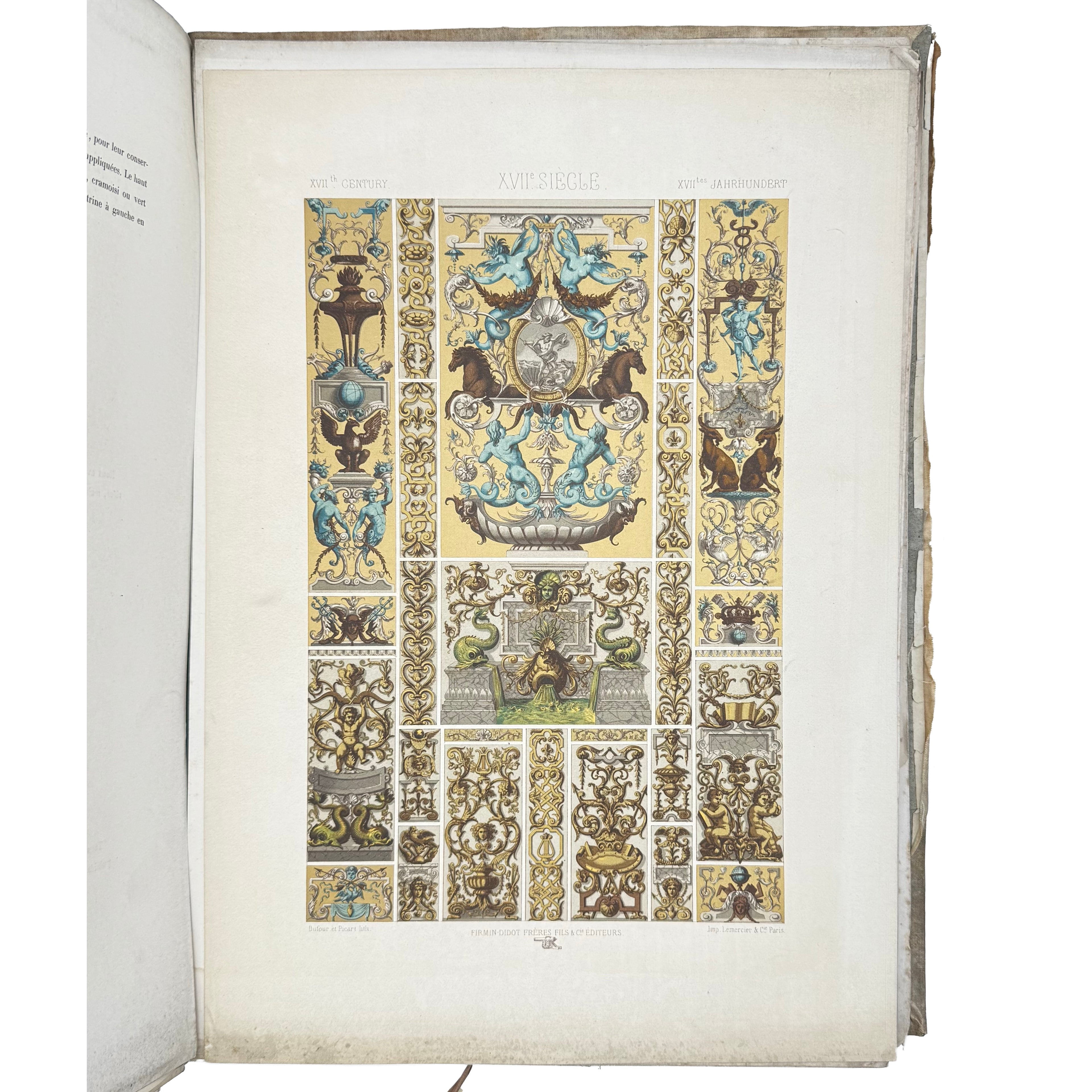 L'Ornement Polychrome by Racinet, Auguste, a rare highlighted image of the 1869 - illustrated book.