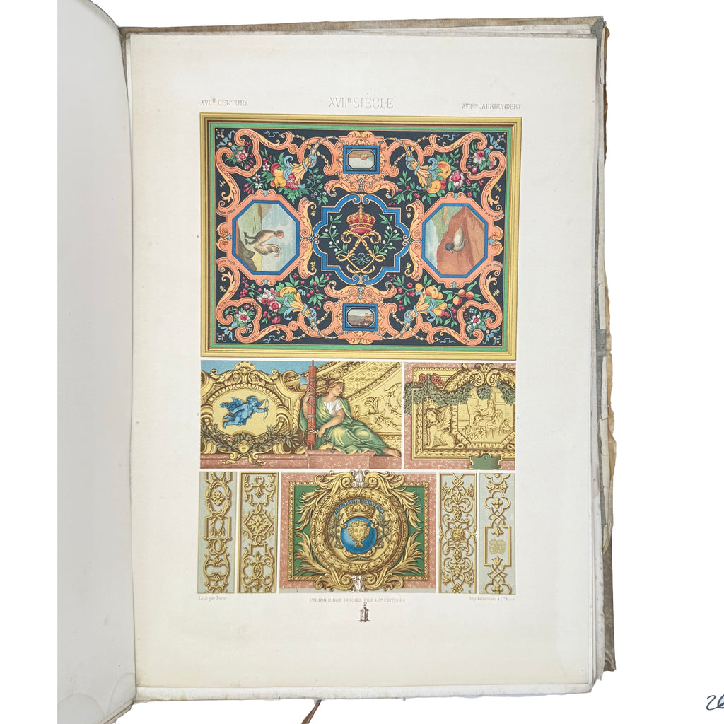 L'Ornement Polychrome by Racinet, Auguste, a rare photograph of the 1869 - illustrated book.