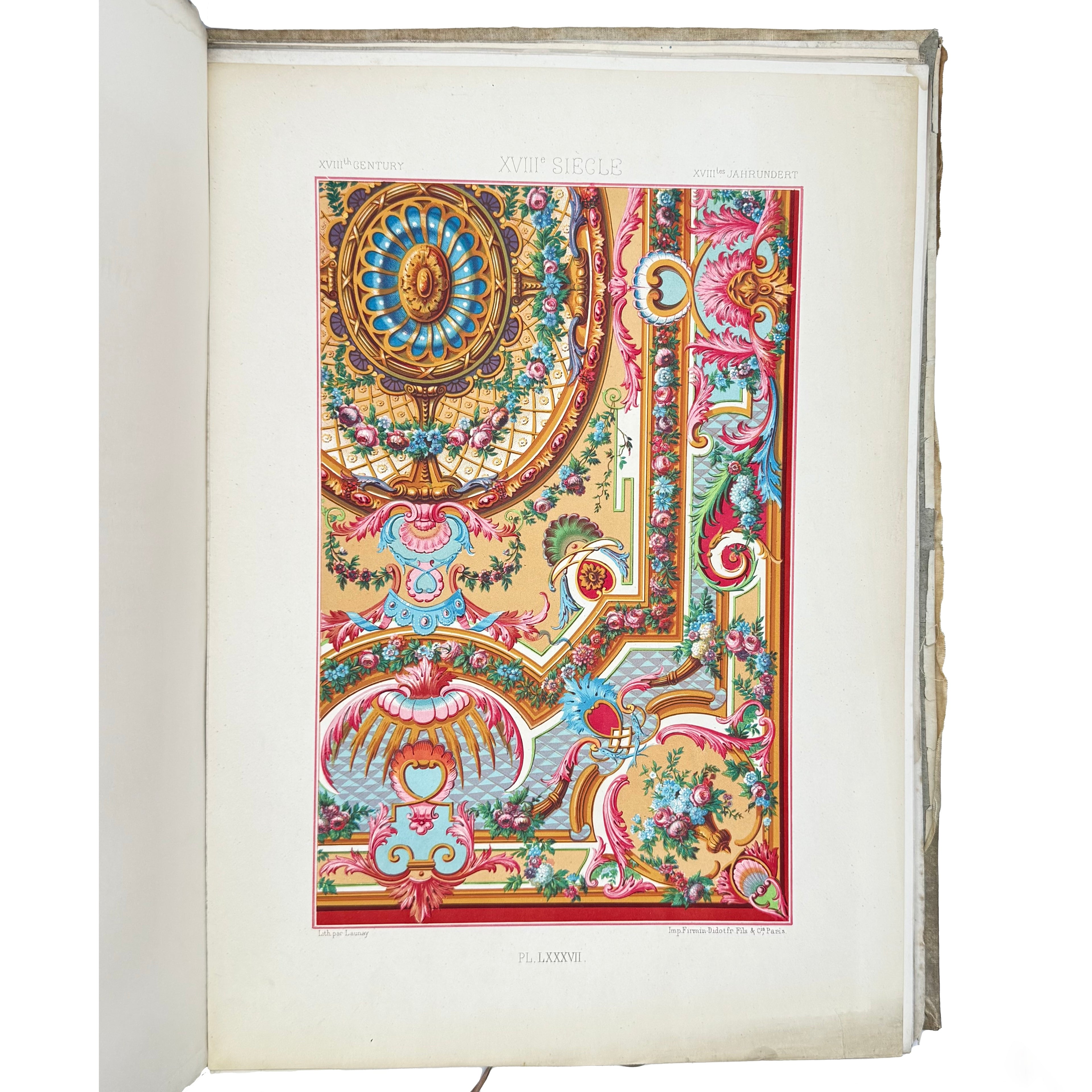 L'Ornement Polychrome by Racinet, Auguste, a rare selected detail of the 1869 - illustrated book.