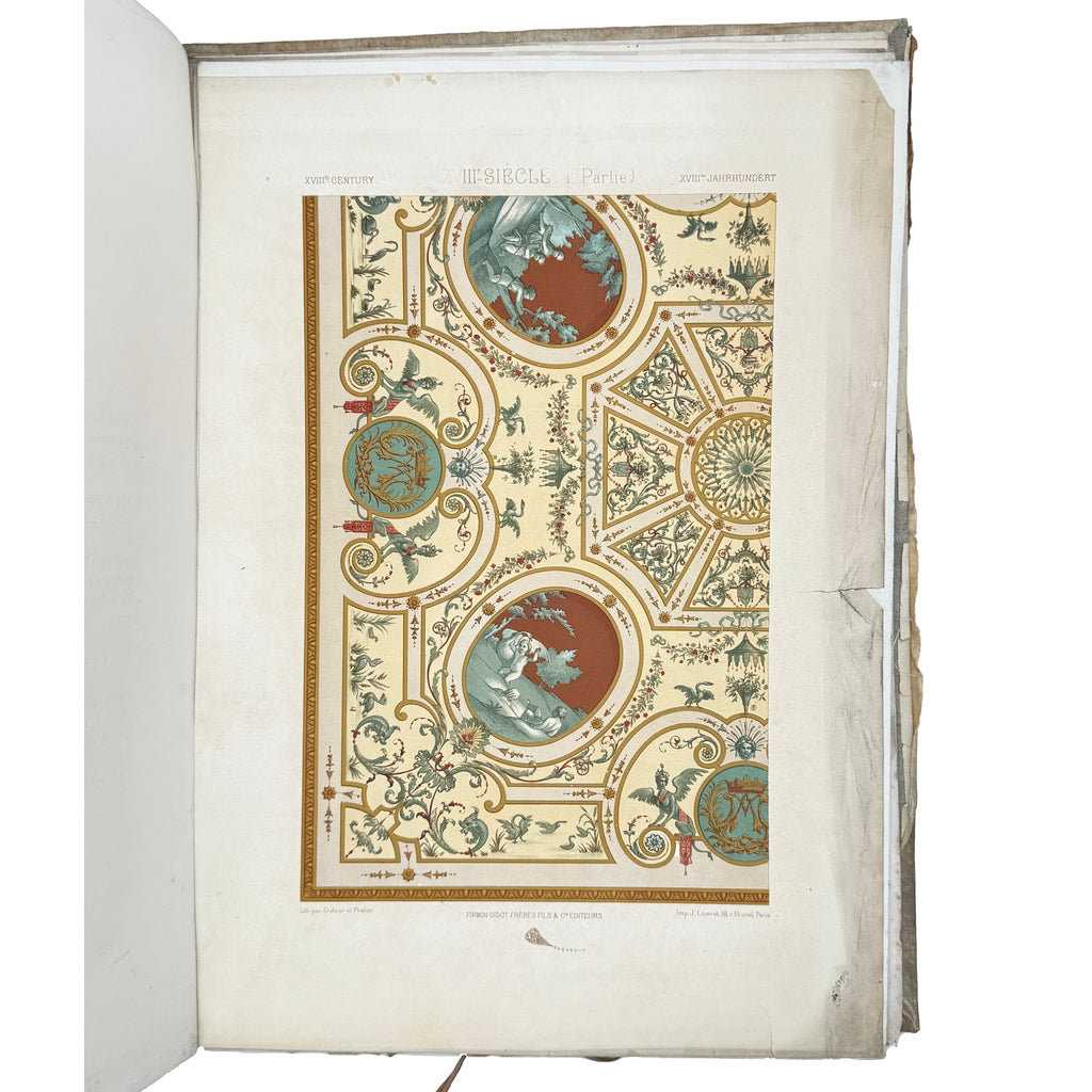 L'Ornement Polychrome by Racinet, Auguste, a rare view of the 1869 - illustrated book.