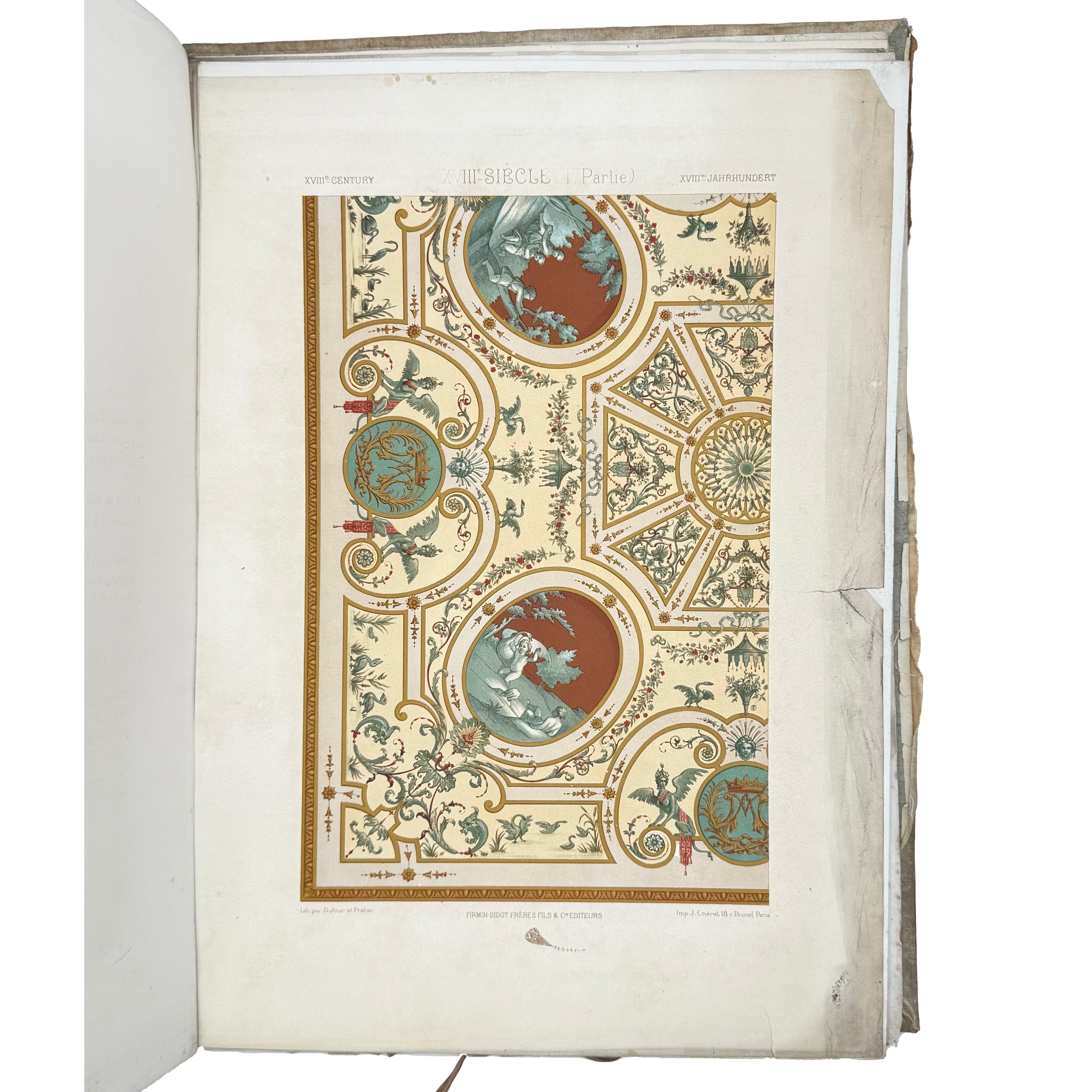 L'Ornement Polychrome by Racinet, Auguste, a rare view of the 1869 - illustrated book.