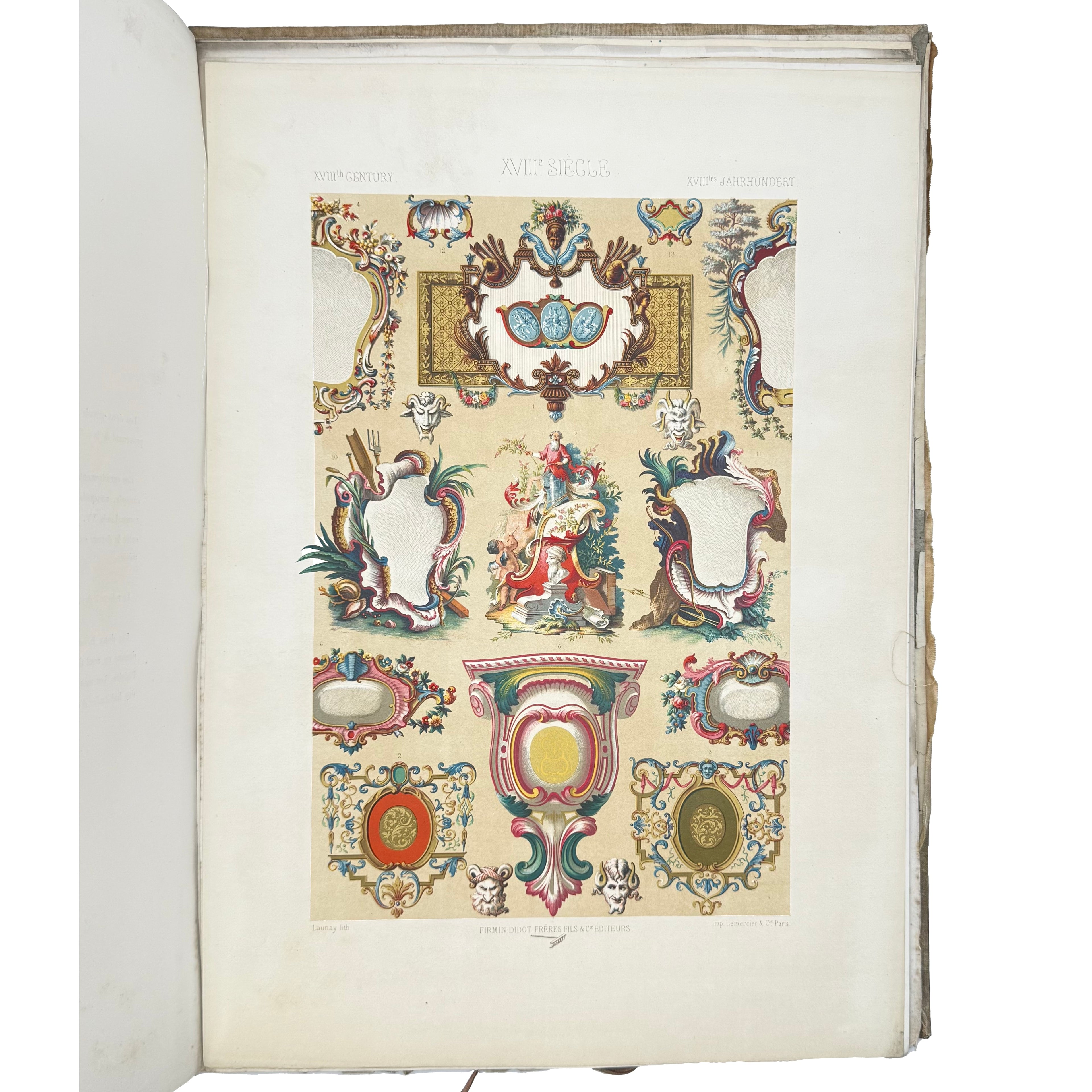 L'Ornement Polychrome by Racinet, Auguste, a rare detail view of the 1869 - illustrated book.