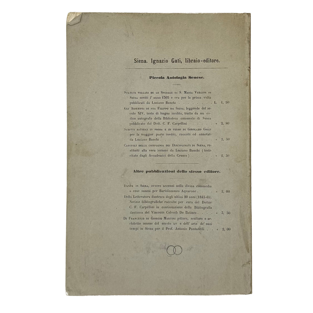 Dell'Agricoltura Libri Tre by Da Firenzuola, Girolamo , a rare highlight from the volume of the 1871 - wine book.