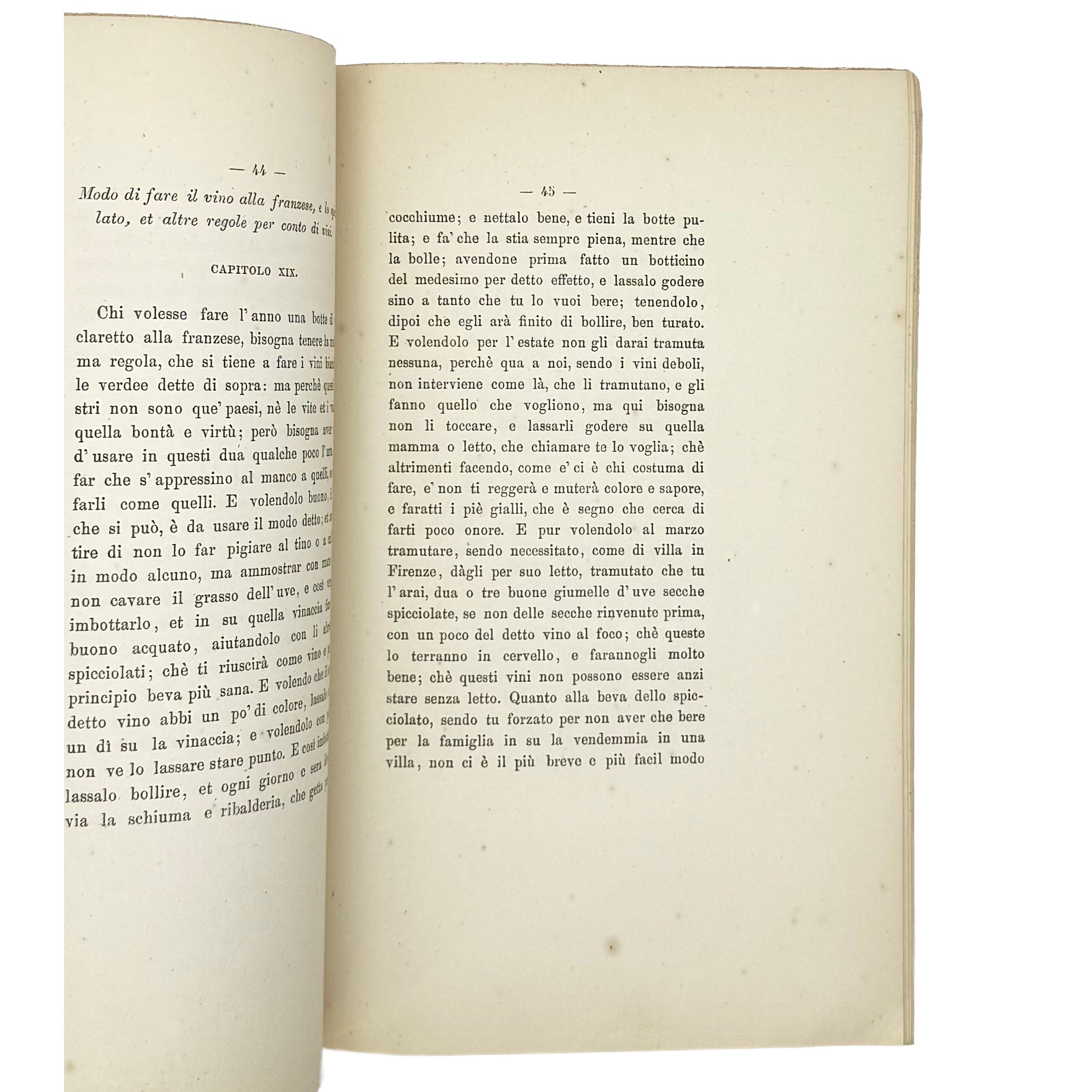 Dell'Agricoltura Libri Tre by Da Firenzuola, Girolamo , a rare detail of the 1871 - wine book.