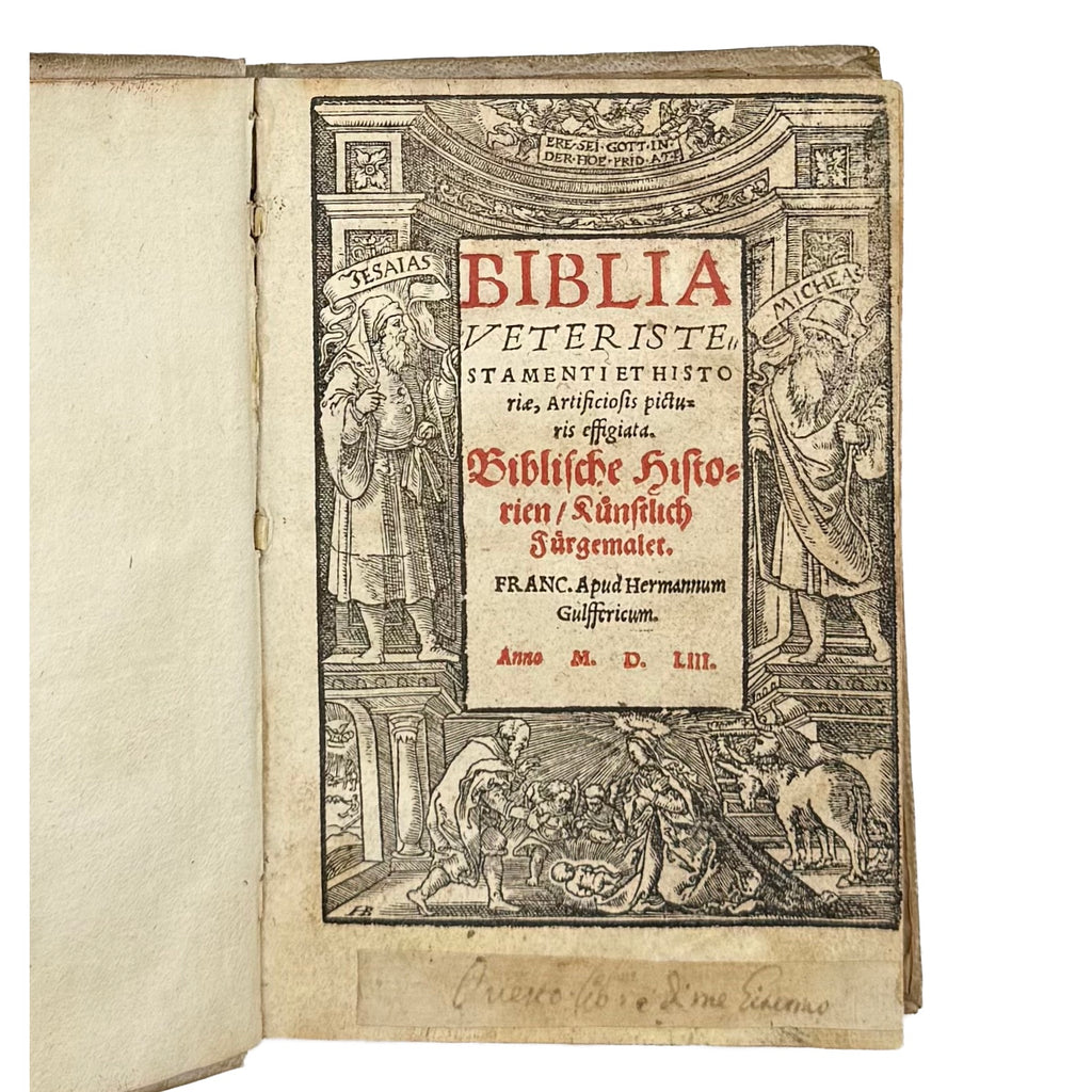 Biblia Veteris Testamenti Et Historiae by Giovio, Paolo, a rare selected detail of the 1553 - illustrated book.