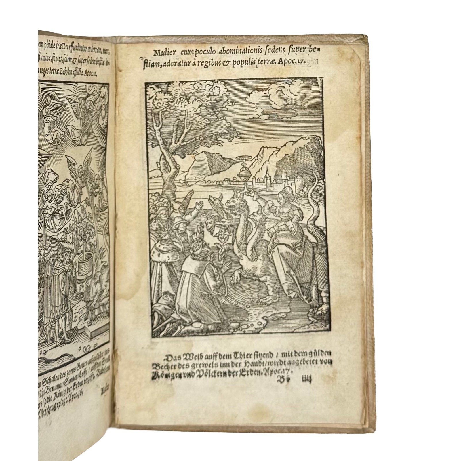 Biblia Veteris Testamenti Et Historiae by Giovio, Paolo, a rare highlighted image of the 1553 - illustrated book.