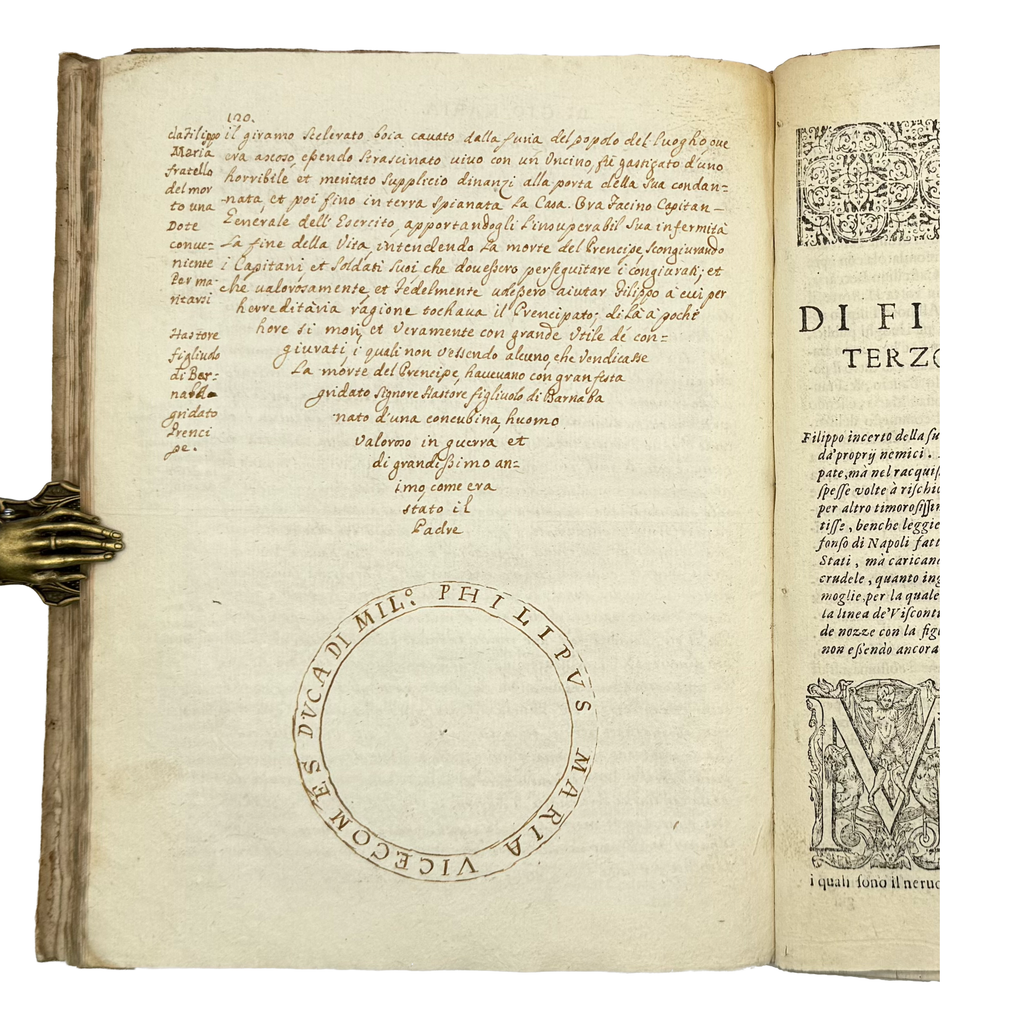 Vite Dei Dodici Visconti by Giovio, Paolo, a rare detail view of the 1645 - illustrated book.