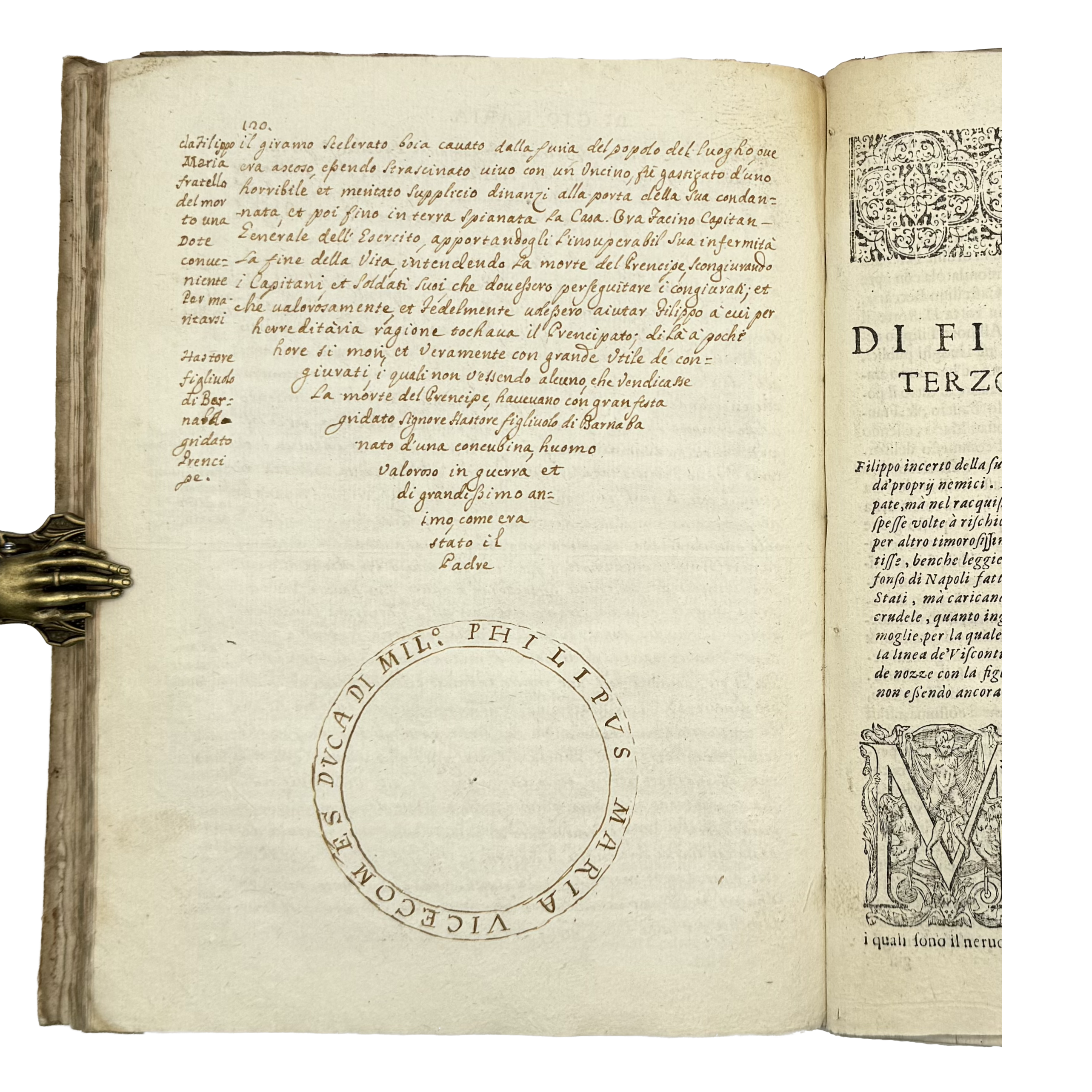 Vite Dei Dodici Visconti by Giovio, Paolo, a rare detail view of the 1645 - illustrated book.