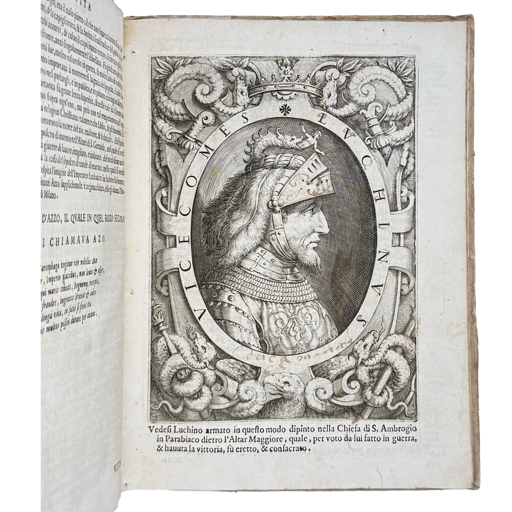 Vite Dei Dodici Visconti by Giovio, Paolo, a rare selected detail of the 1645 - illustrated book.