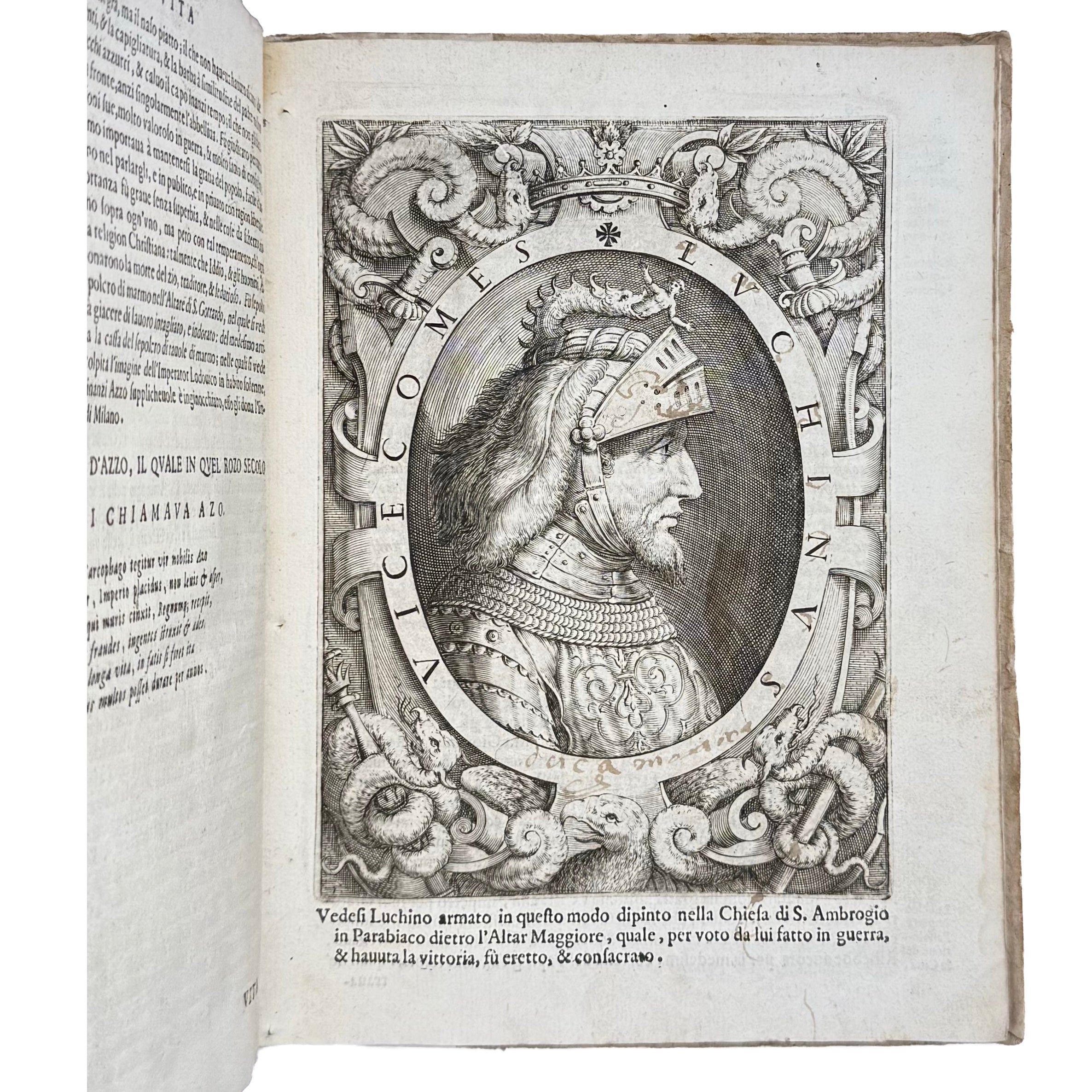 Vite Dei Dodici Visconti by Giovio, Paolo, a rare selected detail of the 1645 - illustrated book.
