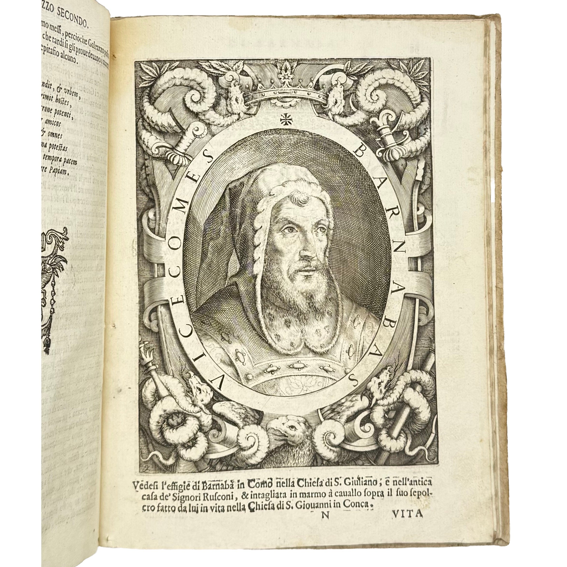 Vite Dei Dodici Visconti by Giovio, Paolo, a rare representative view of the 1645 - illustrated book.
