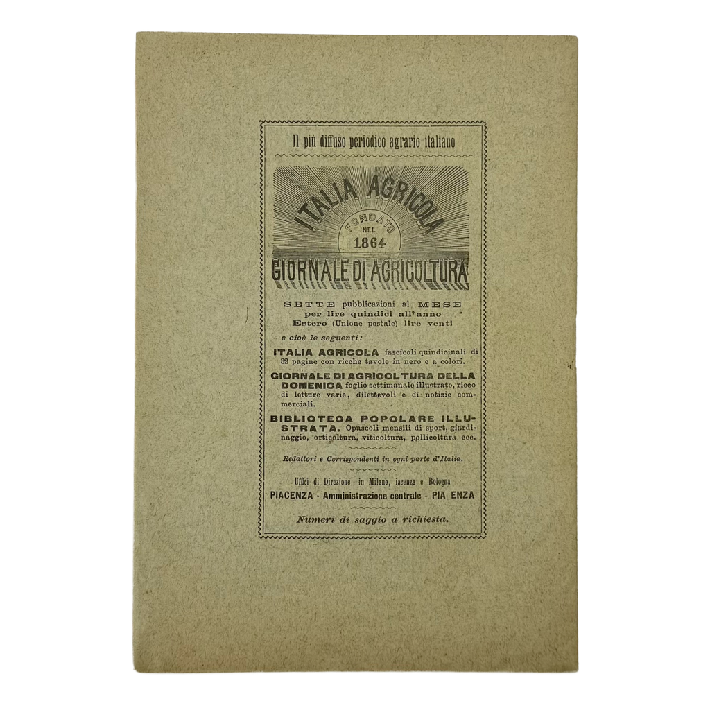 La Lotta Contro La Peronospora Nel 1891 by Cavazza, Domizio, a rare illustrated detail of the 1891 - wine book.
