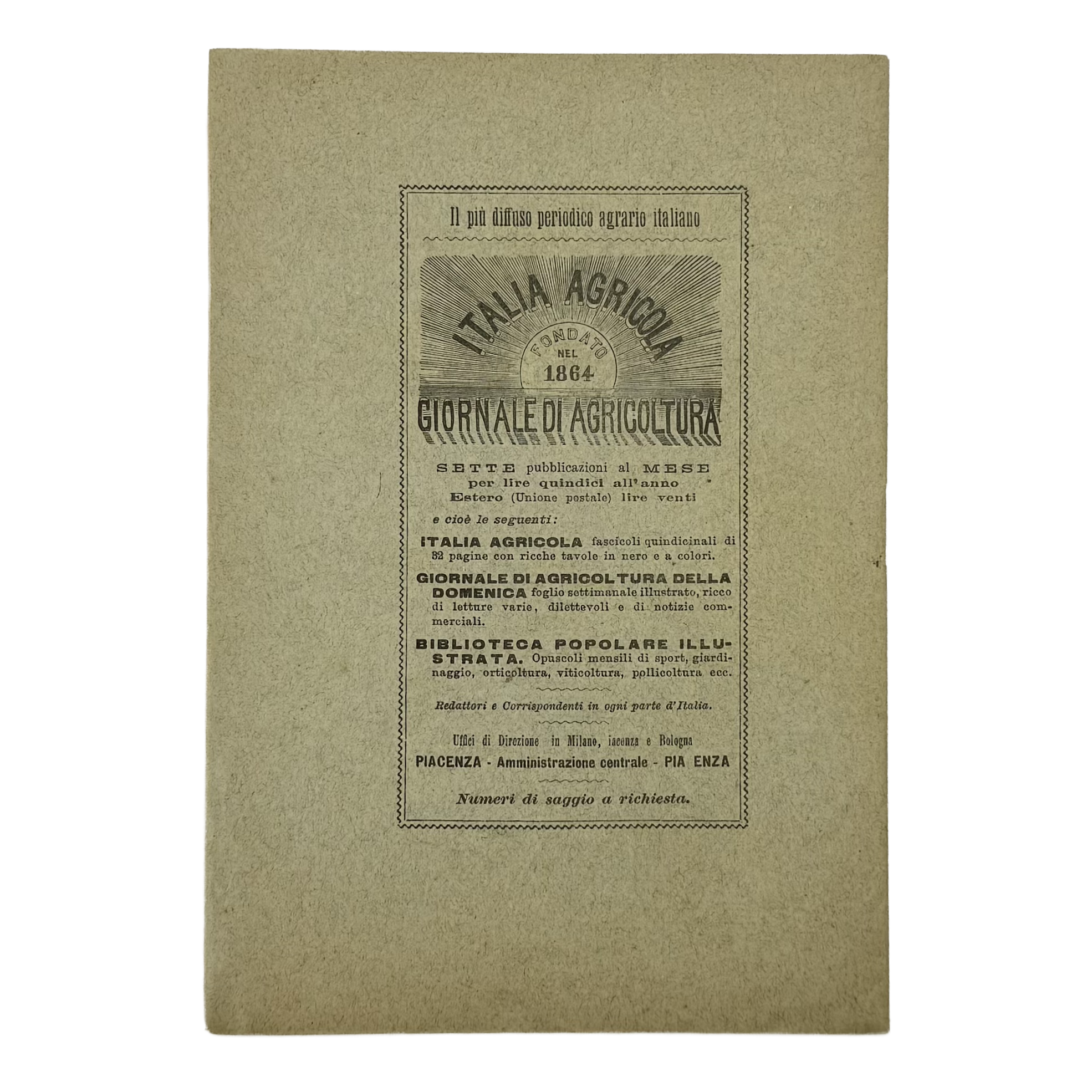 La Lotta Contro La Peronospora Nel 1891 by Cavazza, Domizio, a rare illustrated detail of the 1891 - wine book.