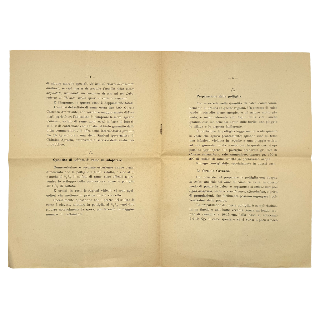 Istruzioni Per Combattere La Peronospora Della Vite by Briganti, G., a rare example from the work of the 1906 - wine book.