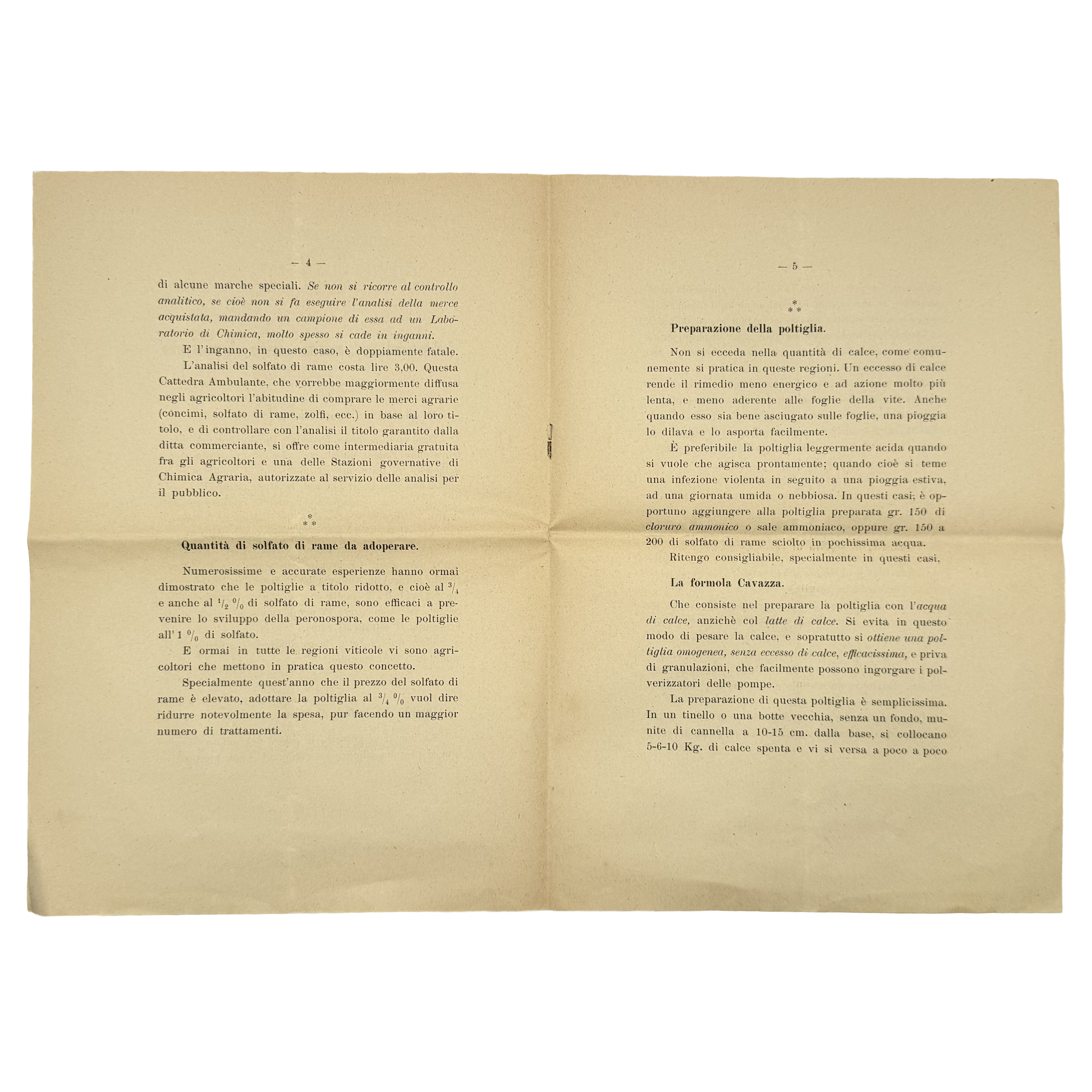 Istruzioni Per Combattere La Peronospora Della Vite by Briganti, G., a rare example from the work of the 1906 - wine book.