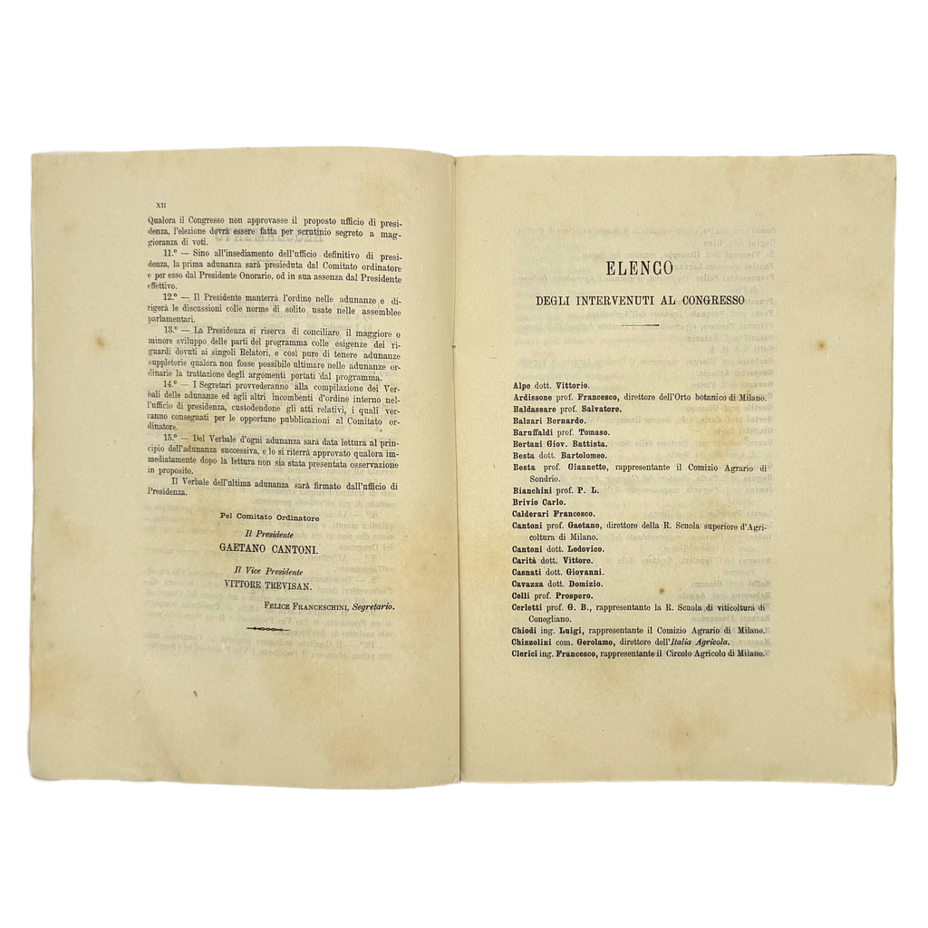 Atti Del Primo Congresso Per Le Malattie Della Vite by Various Authors, a rare sample view of the 1882 - wine book.