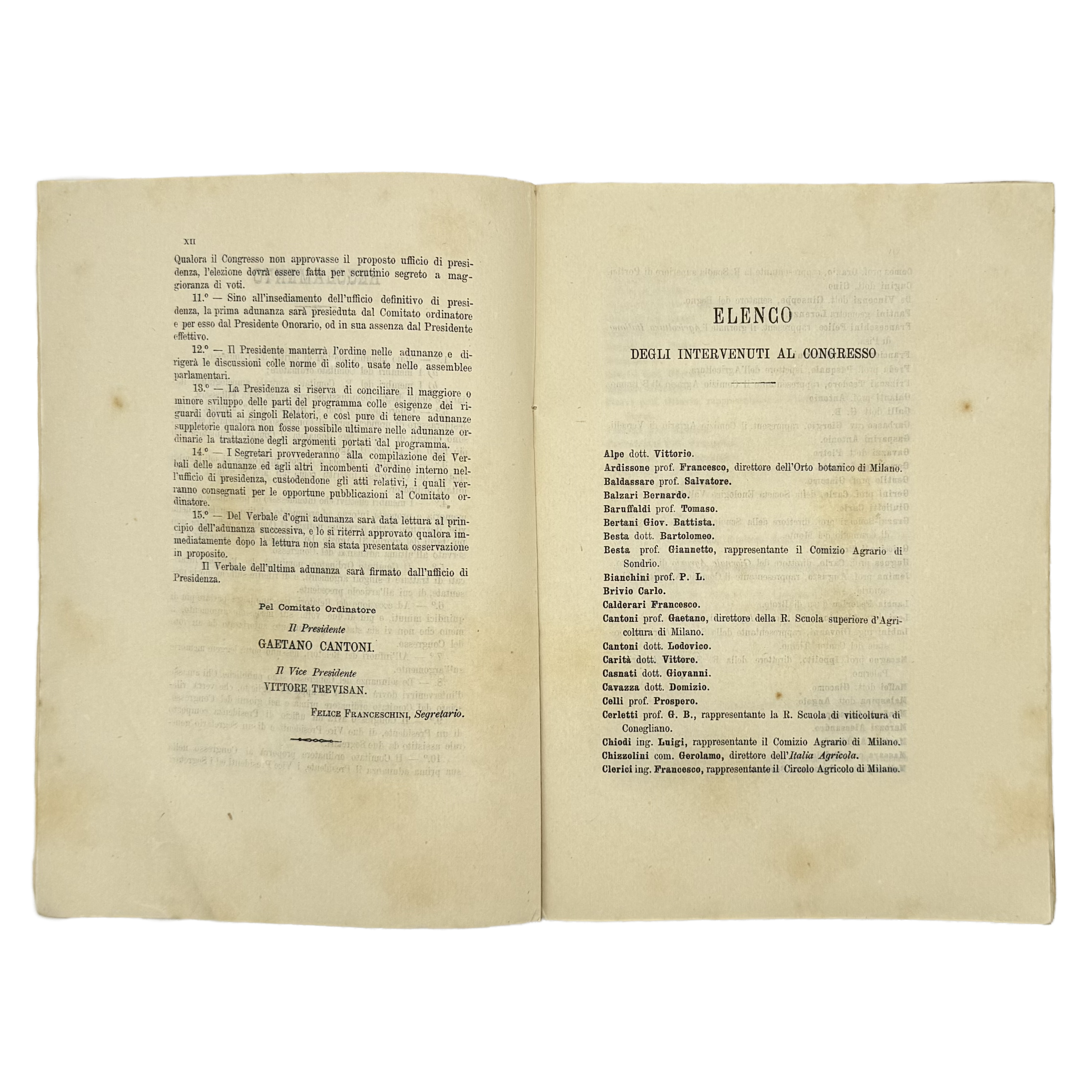 Atti Del Primo Congresso Per Le Malattie Della Vite by Various Authors, a rare sample view of the 1882 - wine book.