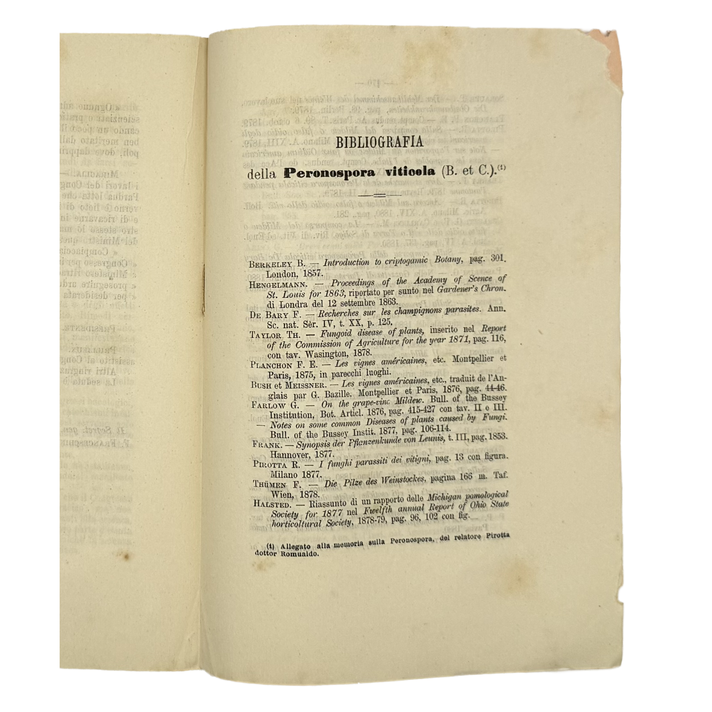 Atti Del Primo Congresso Per Le Malattie Della Vite by Various Authors, a rare selected detail of the 1882 - wine book.