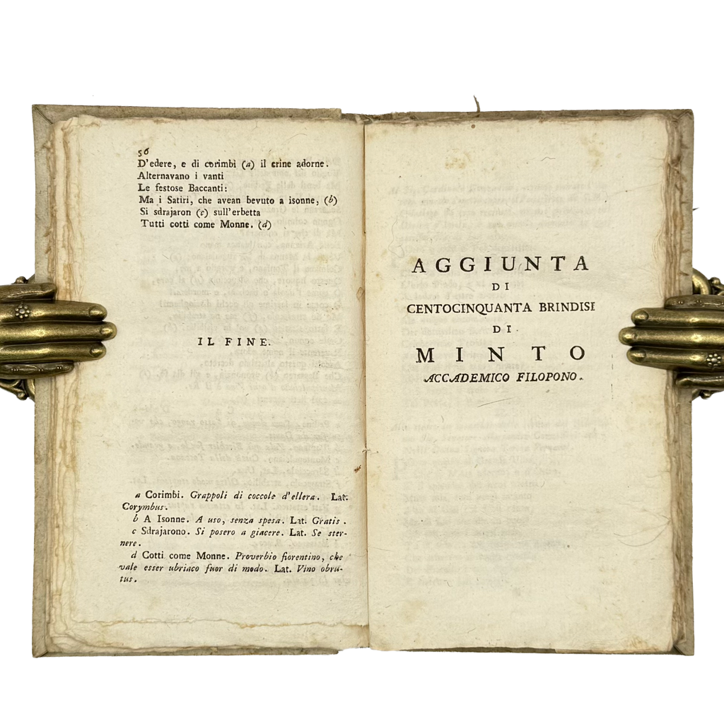 Bacco In Toscana by Redi, Francesco, a rare detail view of the 1791 - wine book.