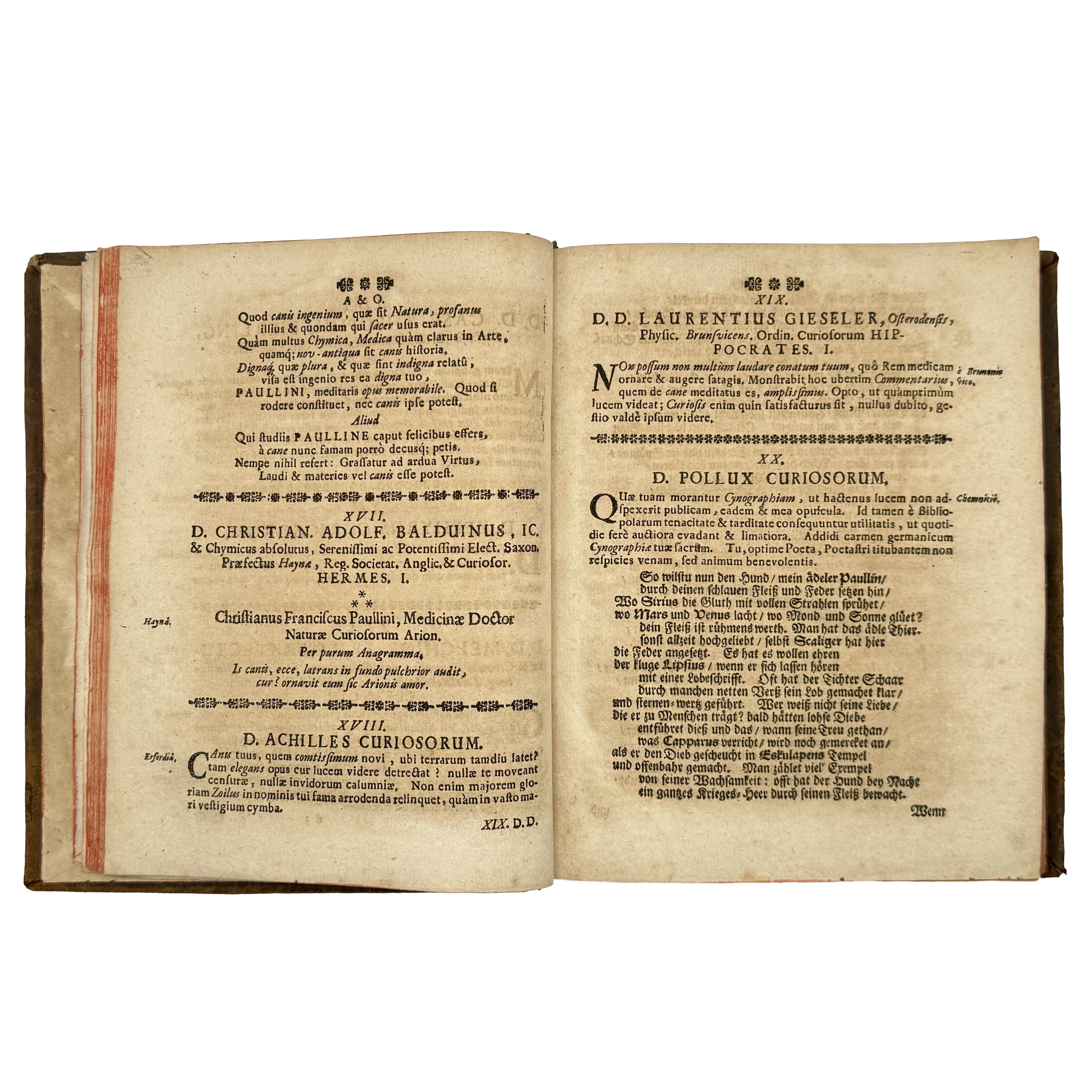 Cynographia Curiosa Seu Canis Descriptio by Paullini, Christian Franz; Paolini, Cristiano Francesco, a rare view of the 1685 - curiosa & occulta book.