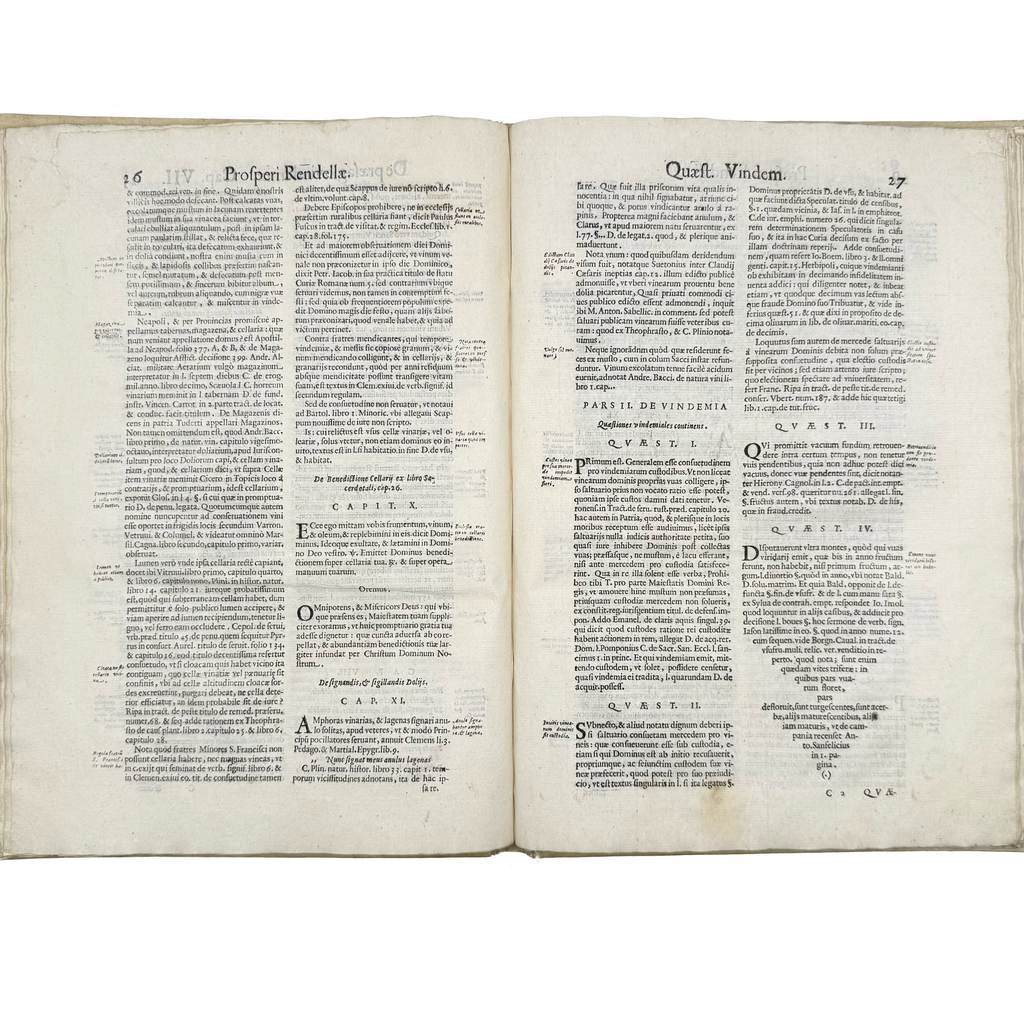 Tractatus De Vinea, Vindemia Et Vino by Rendella, Prospero, a rare view of the 1629 - wine book.
