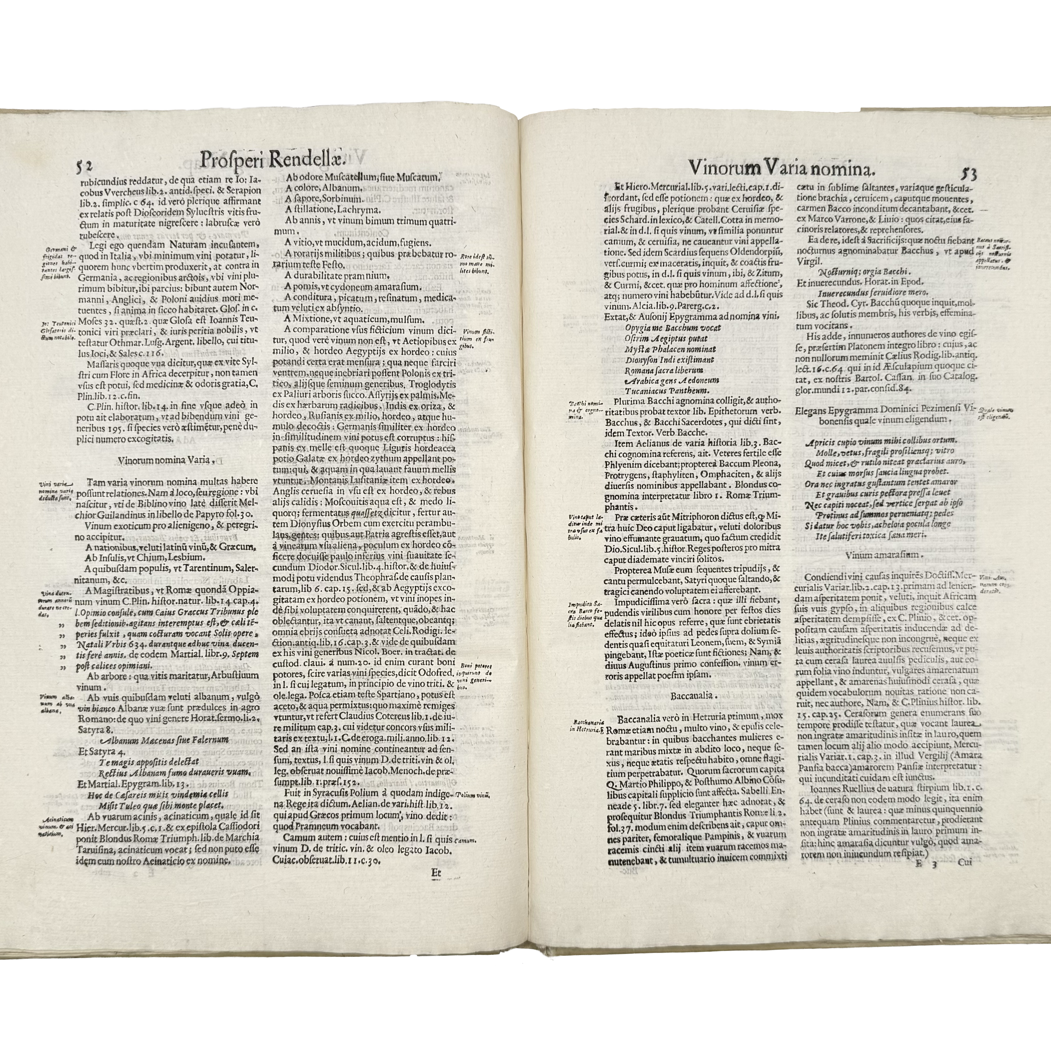 Tractatus De Vinea, Vindemia Et Vino by Rendella, Prospero, a rare interesting detail of the 1629 - wine book.