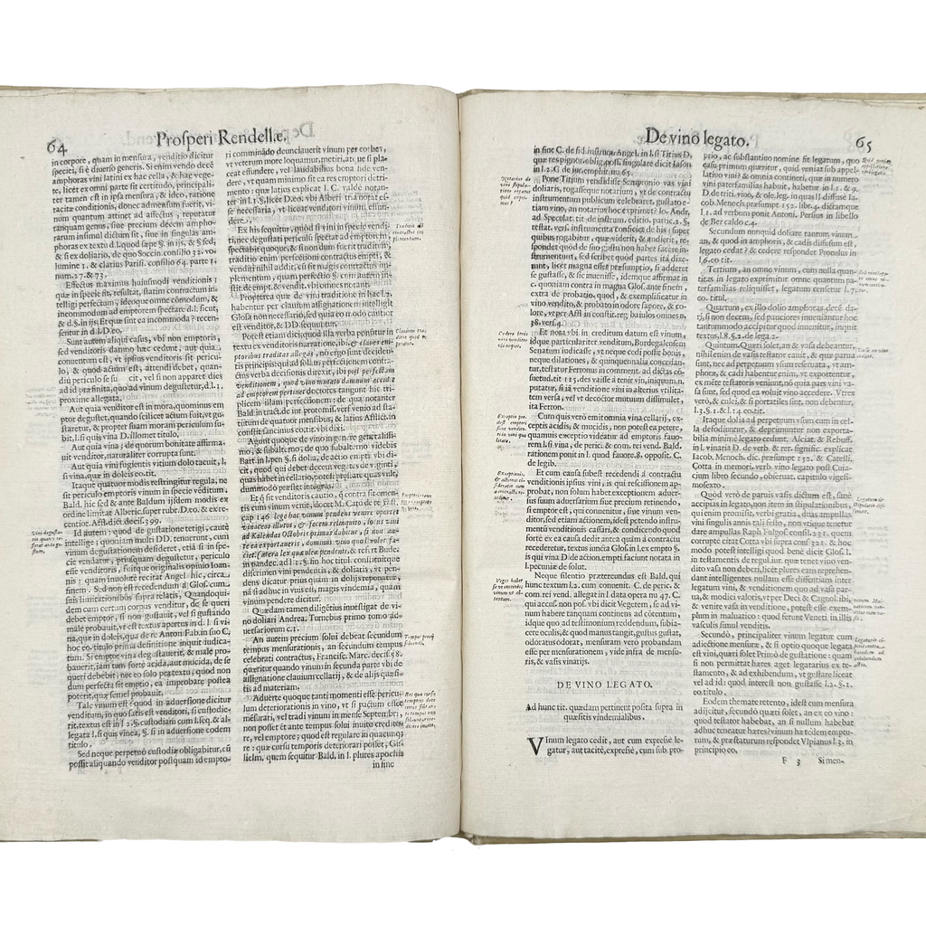Tractatus De Vinea, Vindemia Et Vino by Rendella, Prospero, a rare photograph of the 1629 - wine book.