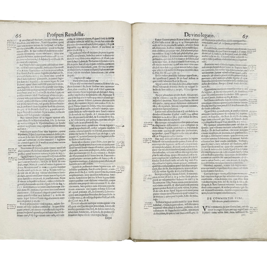 Tractatus De Vinea, Vindemia Et Vino by Rendella, Prospero, a rare representative view of the 1629 - wine book.