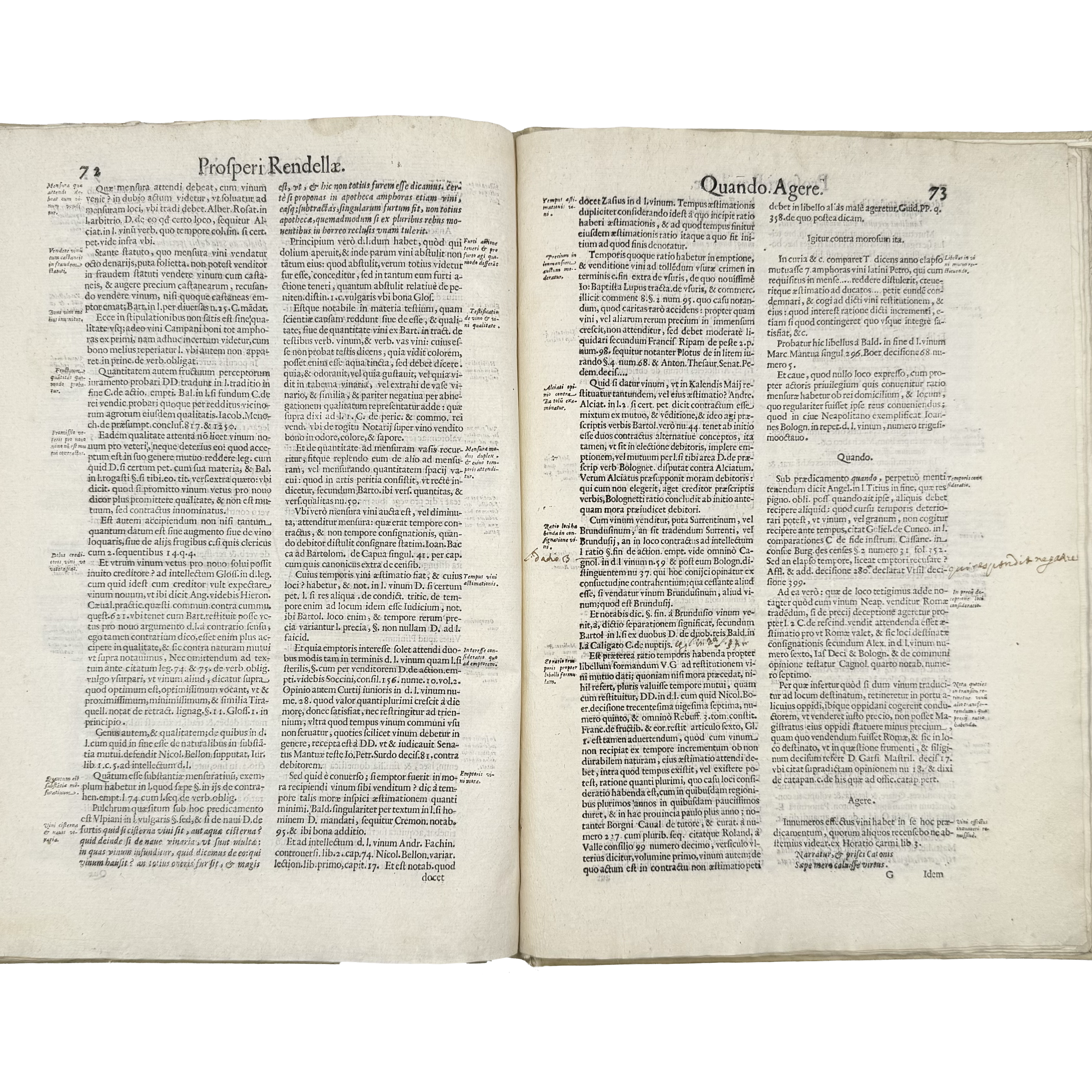 Tractatus De Vinea, Vindemia Et Vino by Rendella, Prospero, a rare view of the 1629 - wine book.