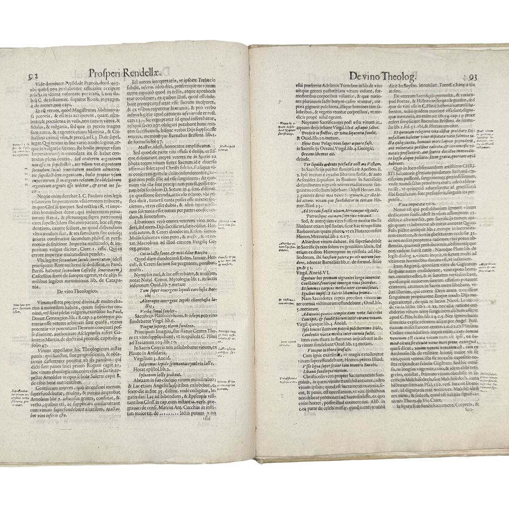 Tractatus De Vinea, Vindemia Et Vino by Rendella, Prospero, a rare detail view of the 1629 - wine book.