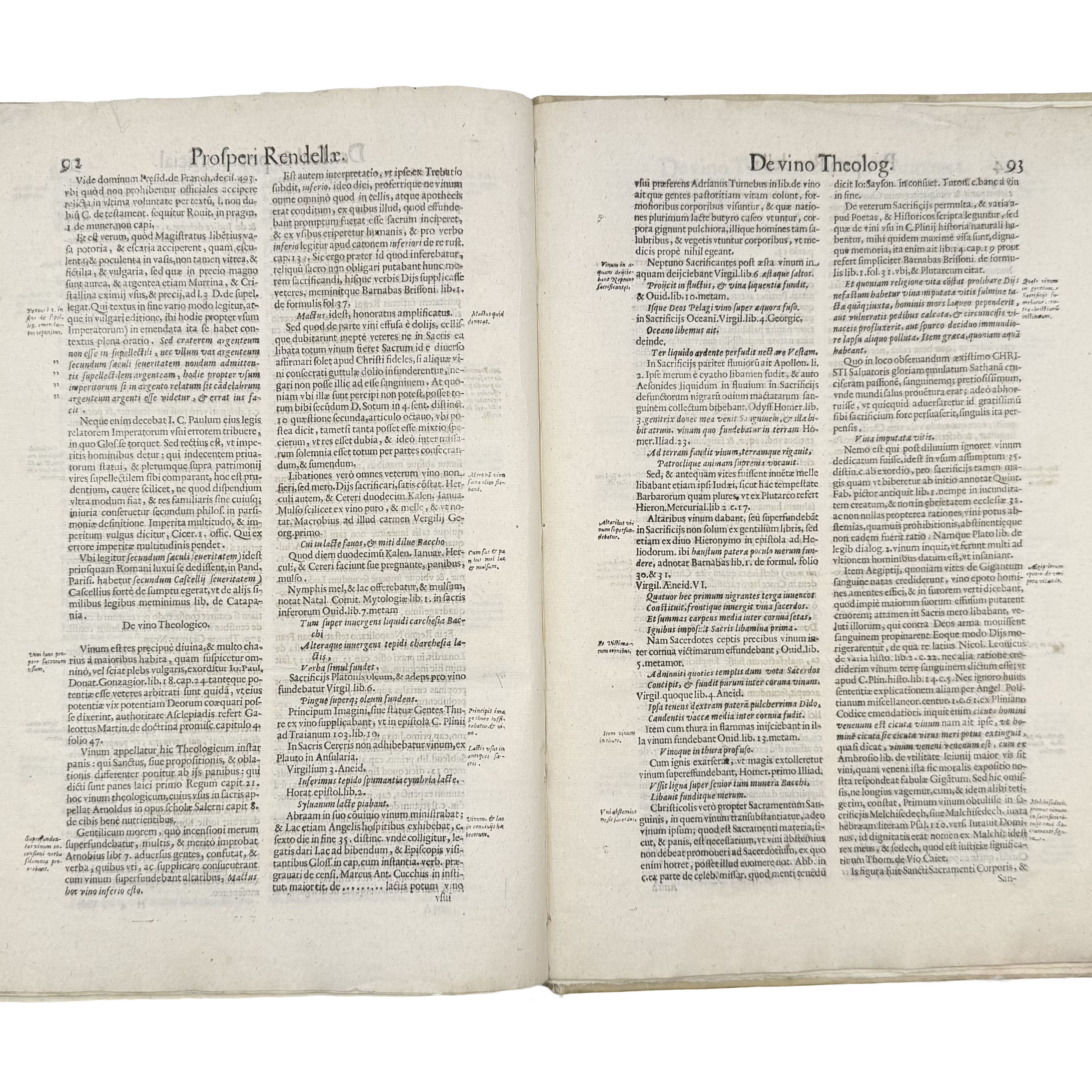 Tractatus De Vinea, Vindemia Et Vino by Rendella, Prospero, a rare detail view of the 1629 - wine book.