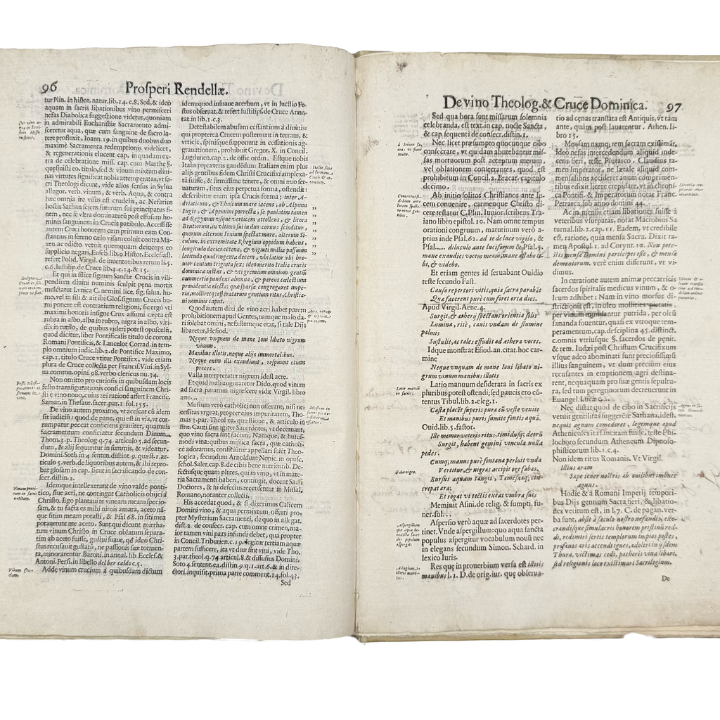 Tractatus De Vinea, Vindemia Et Vino by Rendella, Prospero, a rare captivating detail of the 1629 - wine book.