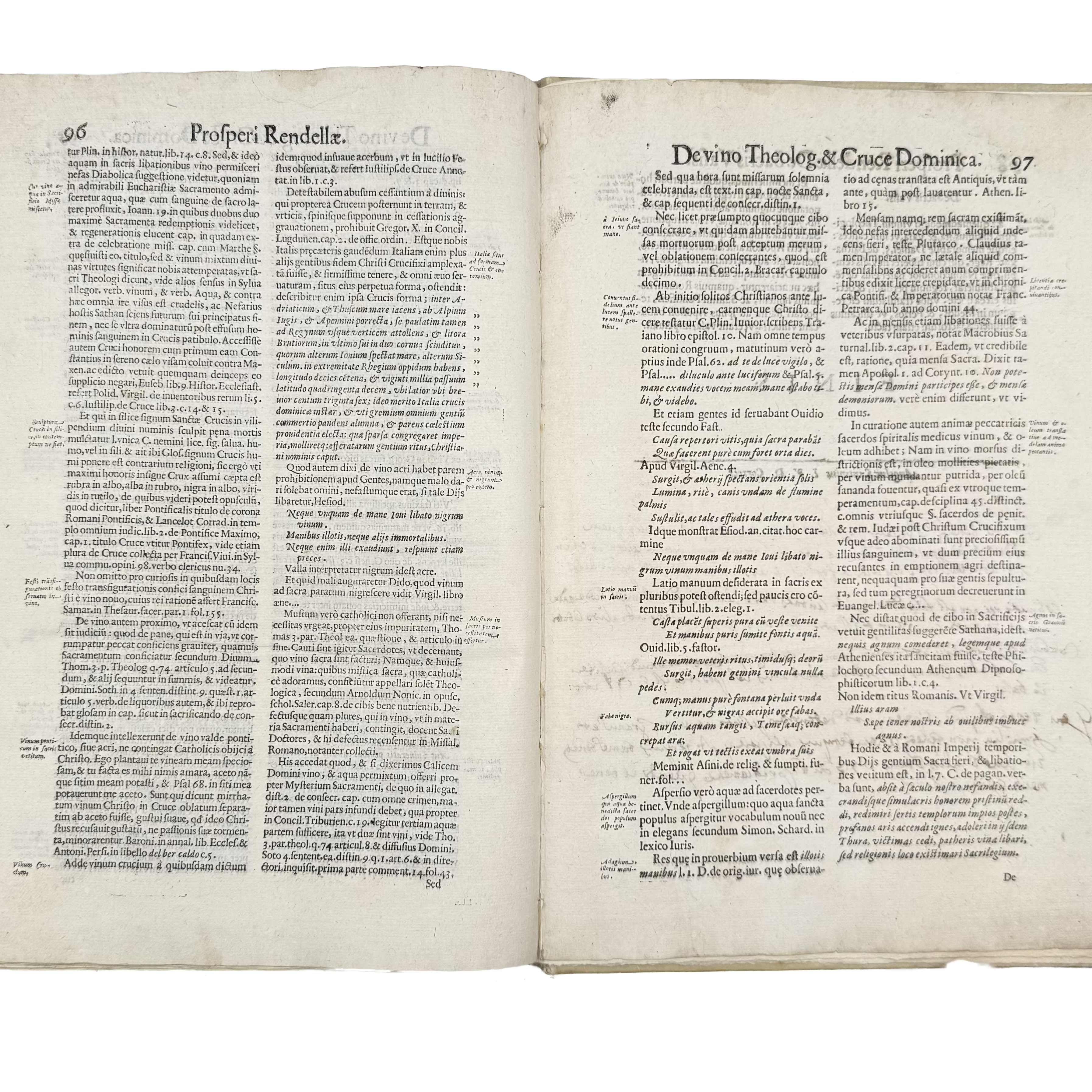 Tractatus De Vinea, Vindemia Et Vino by Rendella, Prospero, a rare captivating detail of the 1629 - wine book.