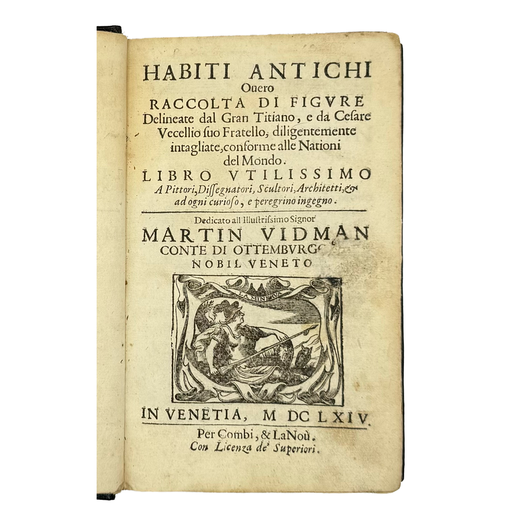 Habiti Antichi by Vecellio, Cesare, a rare sample view of the 1664 - illustrated book.