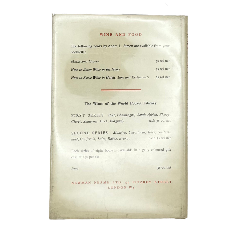 What About Wine? by Simon, Andre L., a rare detail view of the 1953 - wine book.