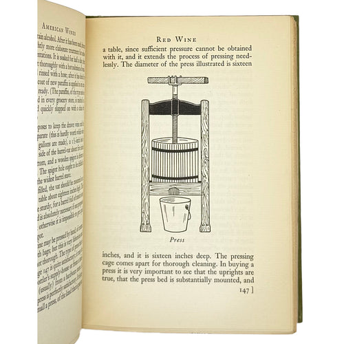 American Wines And How To Make Them by Wagner, Philip M., a rare example image of the 1933 - wine book.