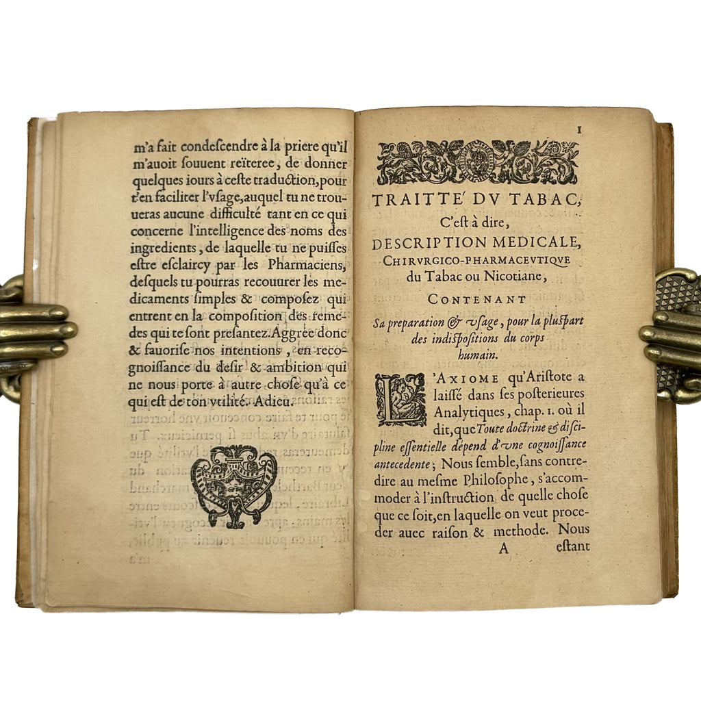 Traicté du Tabac, ou Nicotiane, panacée, pétun: Autrement Herbe à la Reyne by Neander, Johann: a selected plate showing the 1626 gastronomy & pleasures copy