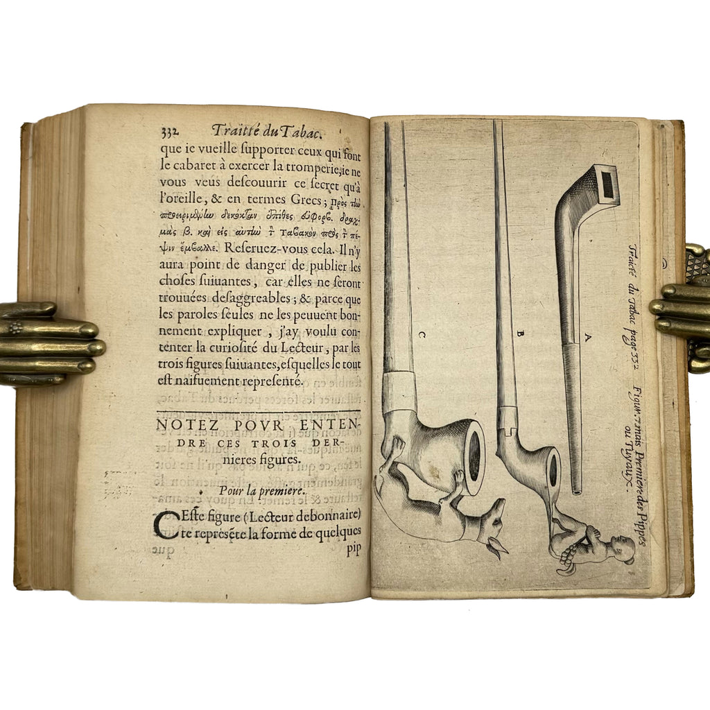 Traicté du Tabac, ou Nicotiane, panacée, pétun: Autrement Herbe à la Reyne by Neander, Johann: a delicate visual nuance of the 1626 gastronomy & pleasures printed work